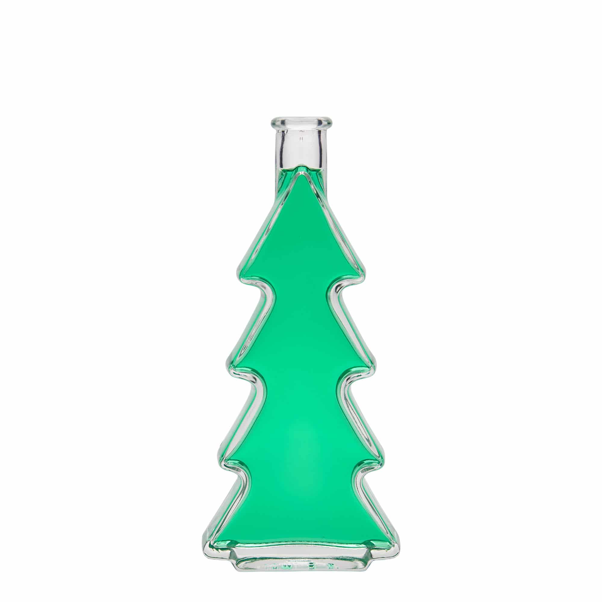 Botella de vidrio de 200 ml 'Árbol de Navidad', boca: corcho