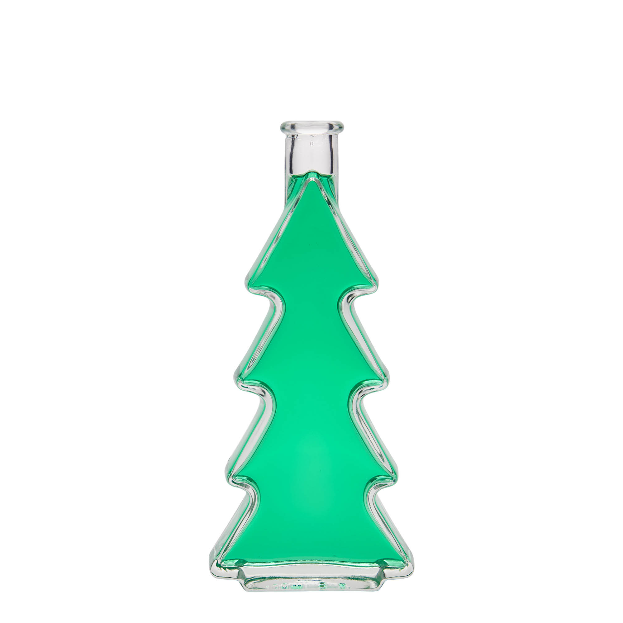 Botella de vidrio de 200 ml 'Árbol de Navidad', boca: corcho Botella de vidrio de 200 ml 'Árbol de Navidad', boca: corcho