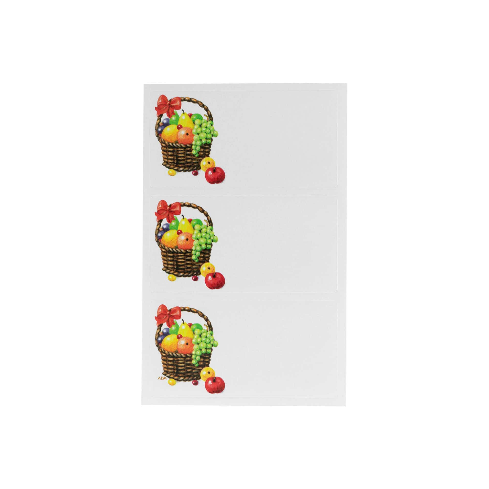 Etiquetas Zweckform 'Cesta de frutas', rectangulares, papel, multicolor