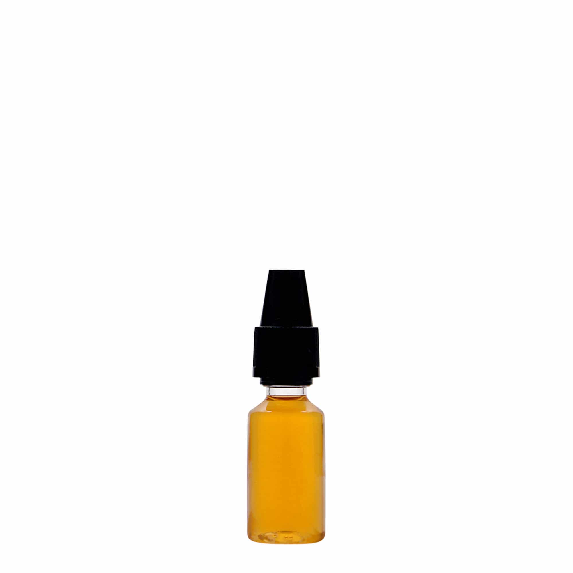 Botella PET de 10 ml «E-Liquid» con cierre de calidad y seguridad infantil, plástico, boca: cierre de rosca