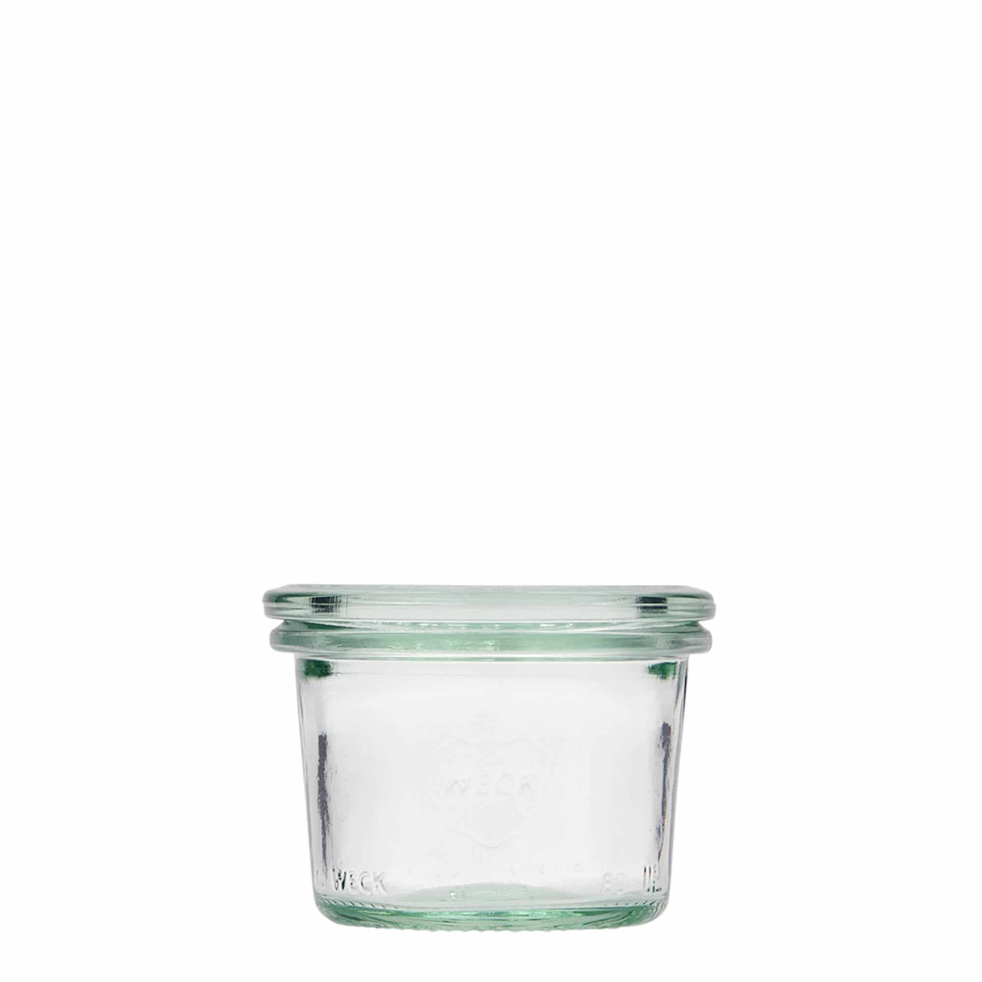 Tarro de vidrio cilíndrico WECK de 80 ml, boca: borde redondo