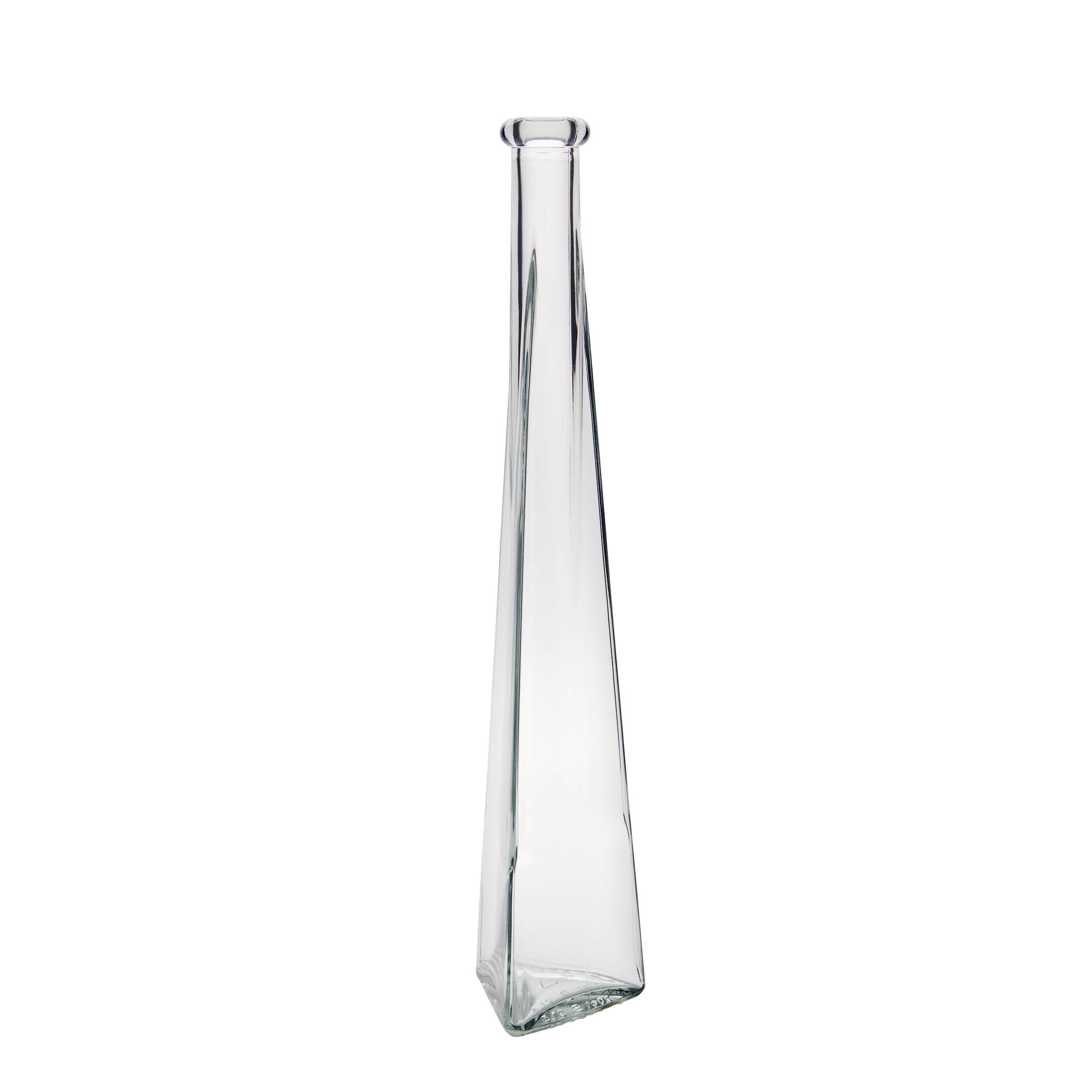 Botella de vidrio de 200 ml «Dama Triangolore», triangular, boca: corcho