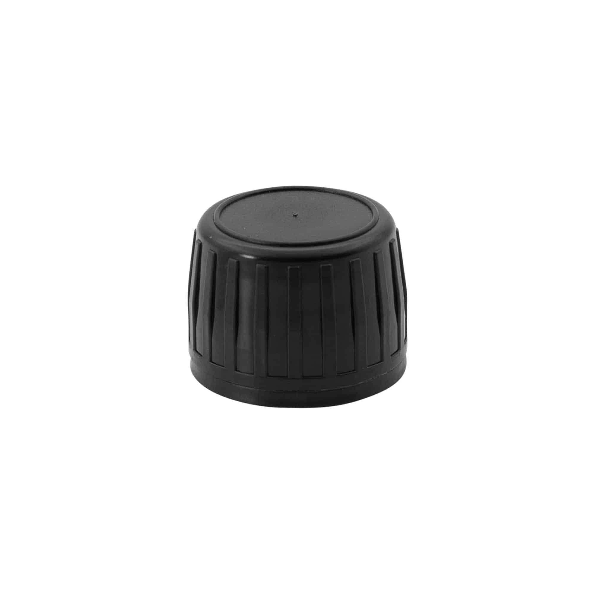 Tapón de rosca de originalidad, plástico de PP, negro, para boca: DIN 28