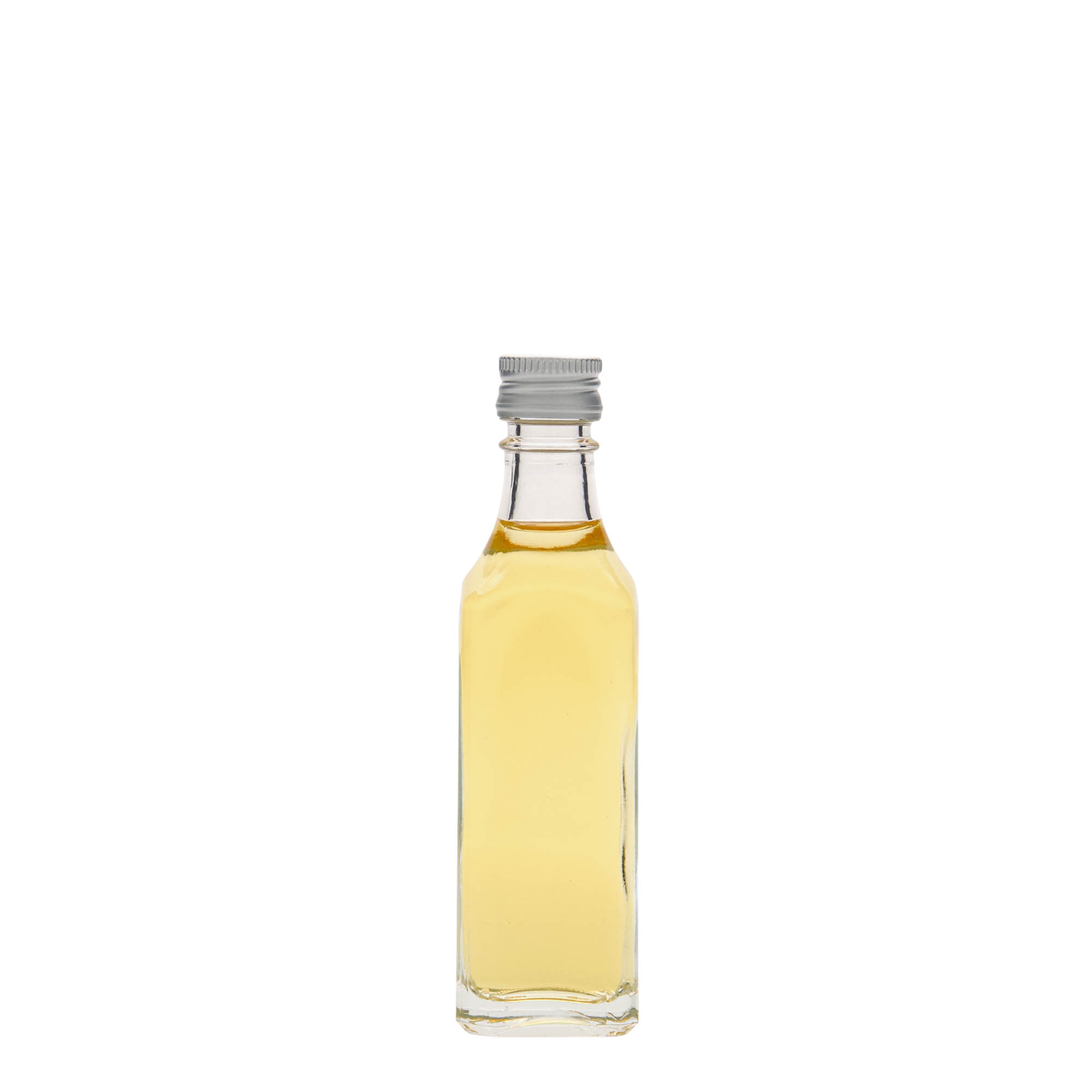 Botella de vidrio de 50 ml 'Siena', cuadrada, boca: PP 18
