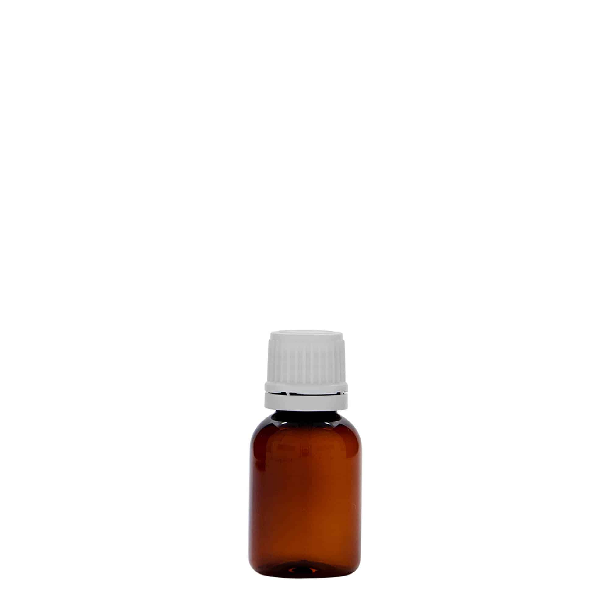 Frasco médico de PET de 20 ml 'Easy Living', marrón, plástico, boca: DIN 18