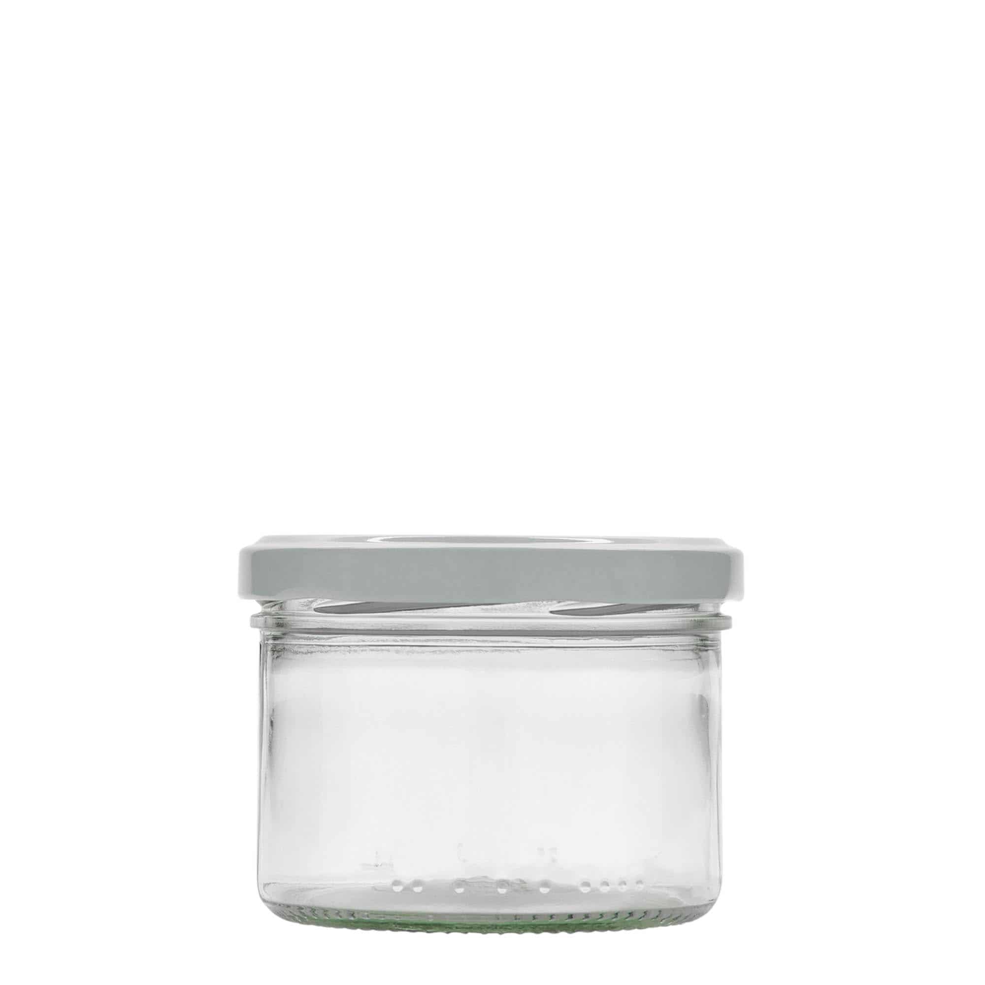 Tarro de vidrio cilíndrico de 230 ml, boca: Twist-Off (TO 82)