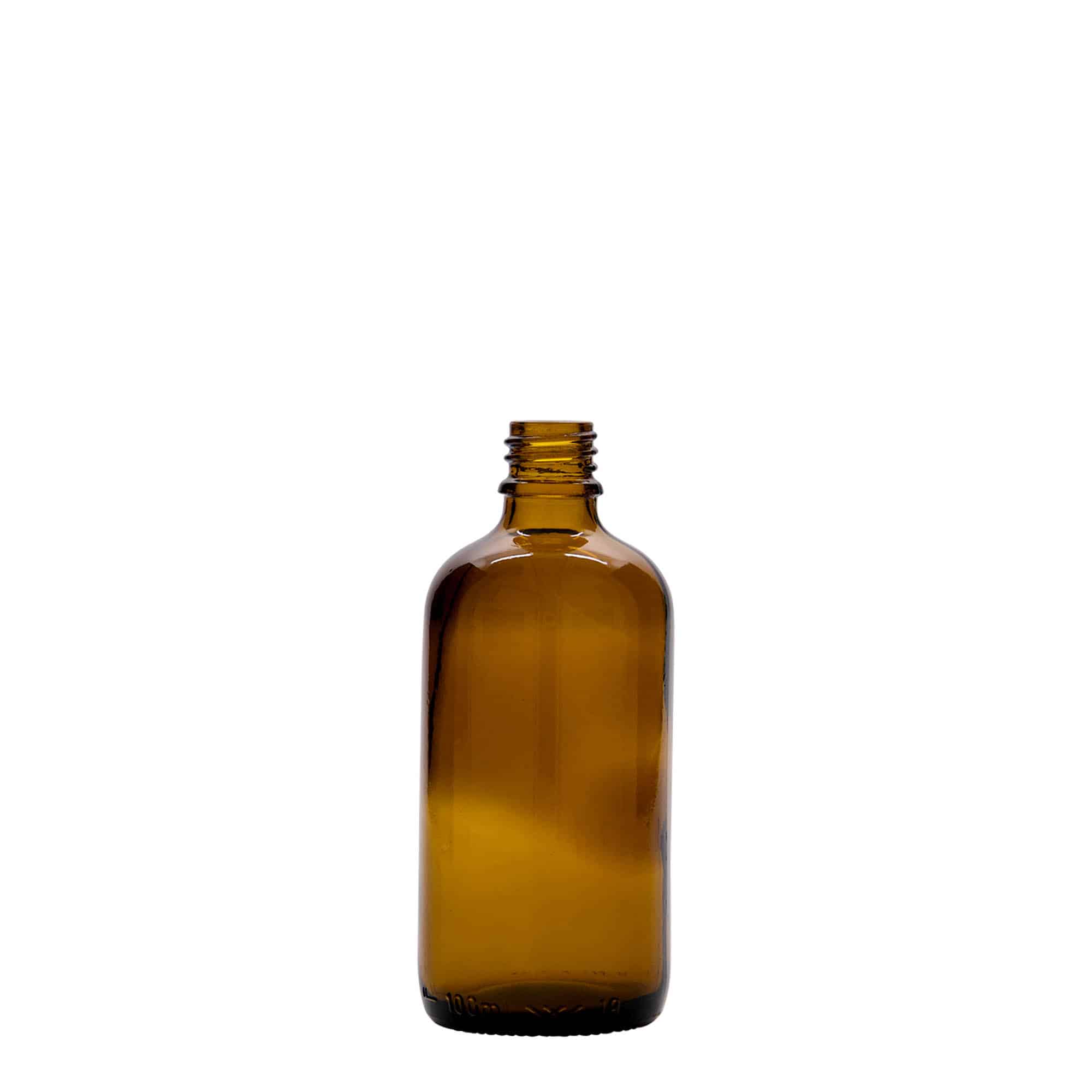 Frasco de medicamentos de 100 ml, vidrio, marrón, boca: DIN 18 Frasco de medicamentos de 100 ml, vidrio, marrón, boca: DIN 18