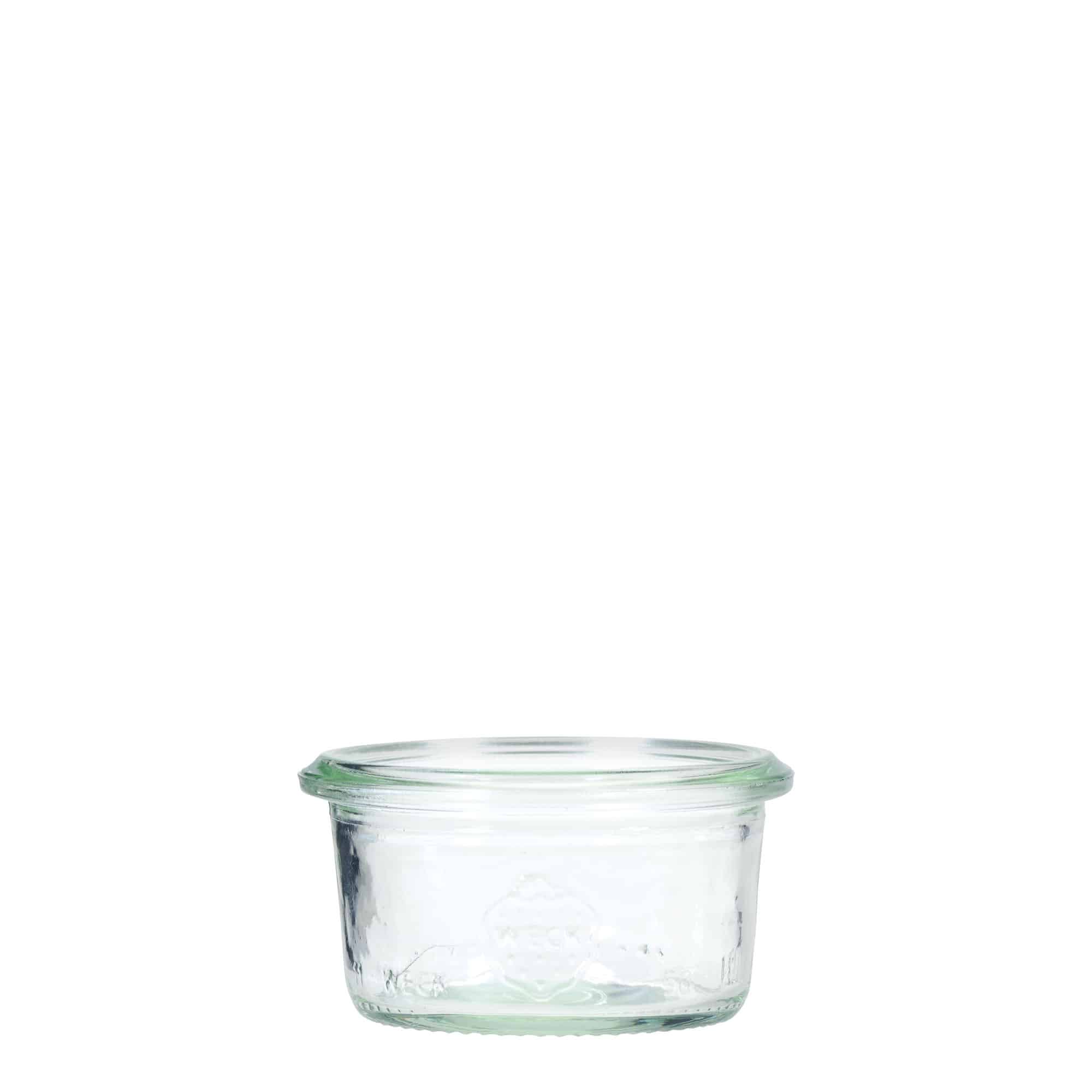 Tarro de vidrio cilíndrico WECK de 50 ml, boca: borde redondo Tarro de vidrio cilíndrico WECK de 50 ml, boca: borde redondo