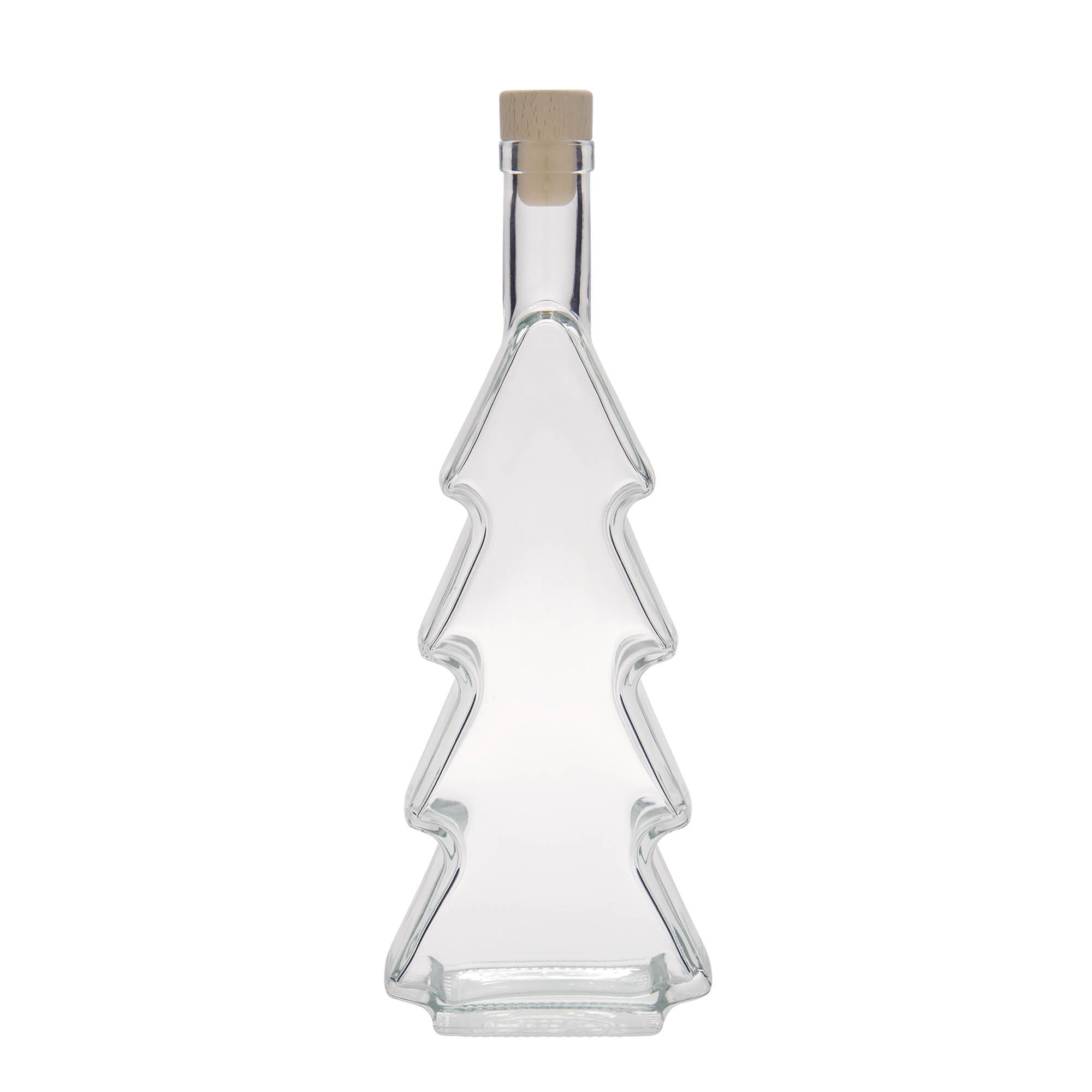 Botella de cristal de 500 ml 'Árbol de Navidad', boca: corcho