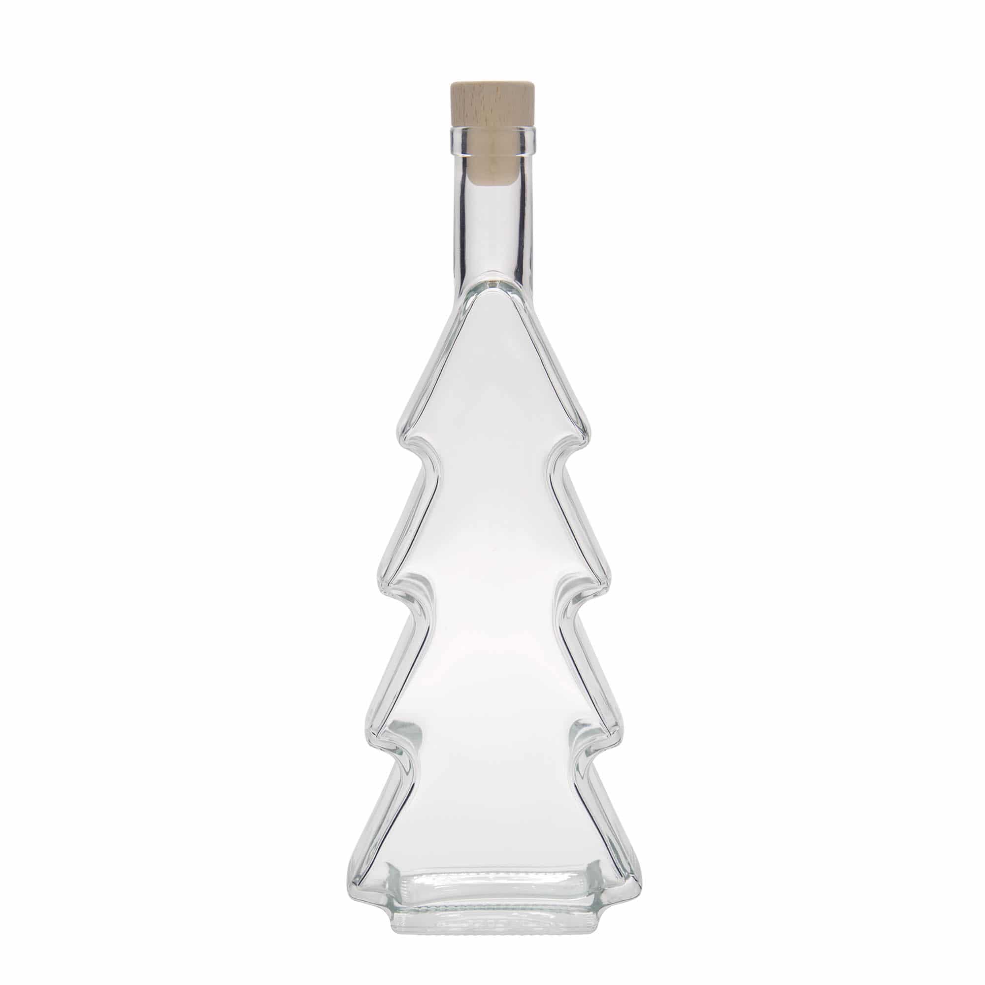 Botella de cristal de 500 ml 'Árbol de Navidad', boca: corcho