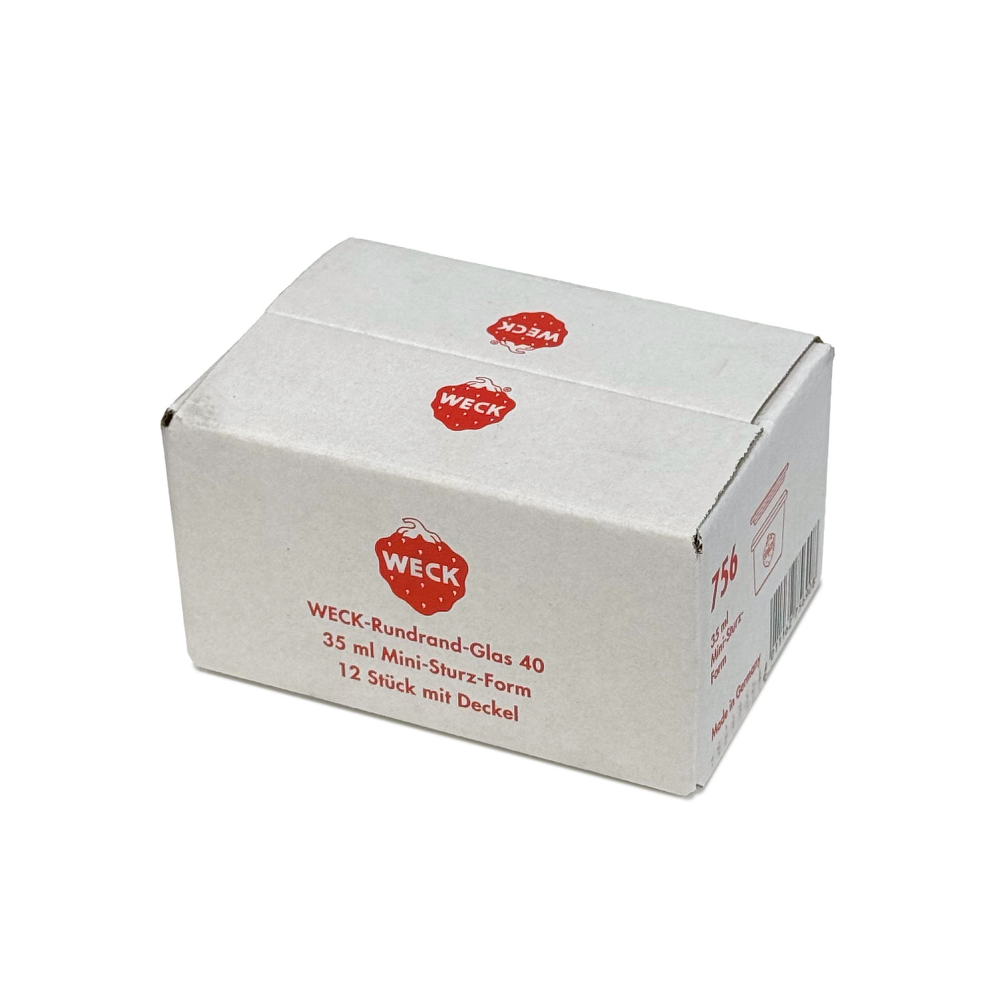 12x 35 ml tarro WECK de boca ancha con tapa de vidrio RR 40