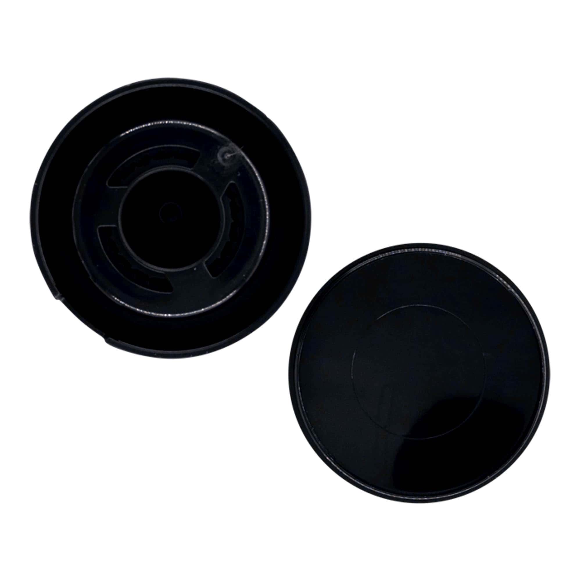 Tapón molinillo para bote de especias, plástico de PP, negro, para boca: 38/400