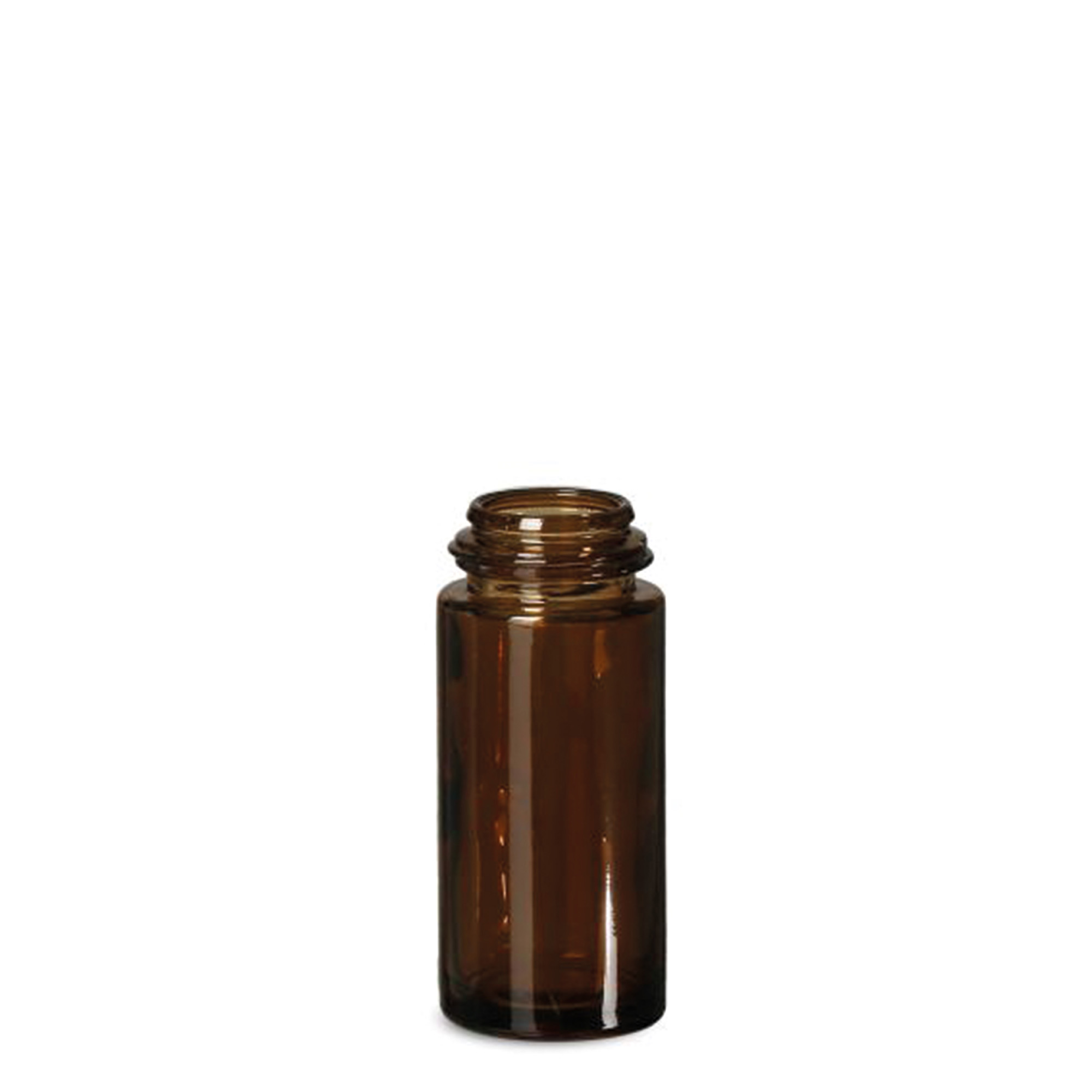Botella roll-on de 50 ml, vidrio, marrón, boca: cierre de rosca