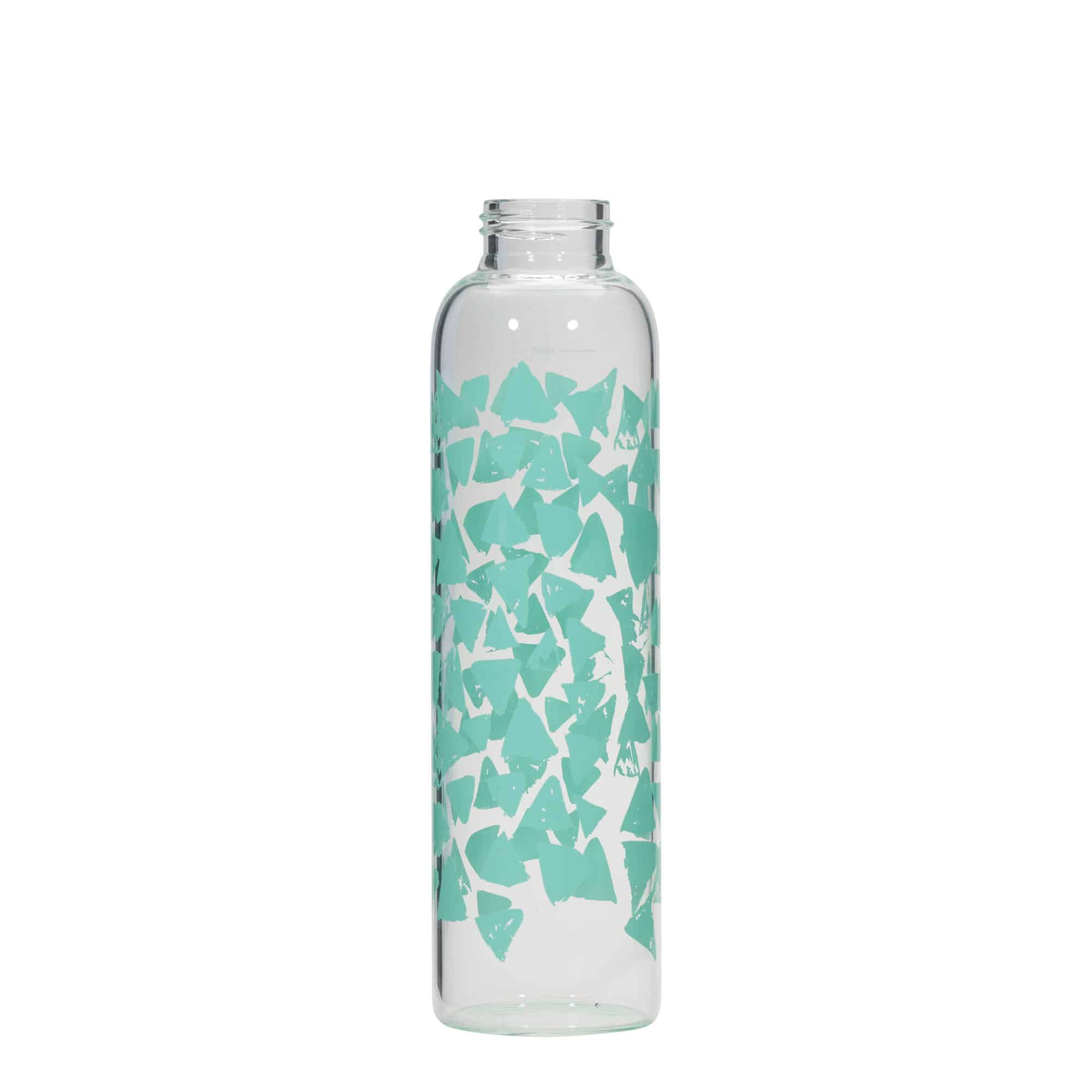 Botella de agua 'Perseus' de 500 ml, motivo: Triángulos turquesas, boca: tapón de rosca Botella de agua 'Perseus' de 500 ml, motivo: Triángulos turquesas, boca: tapón de rosca