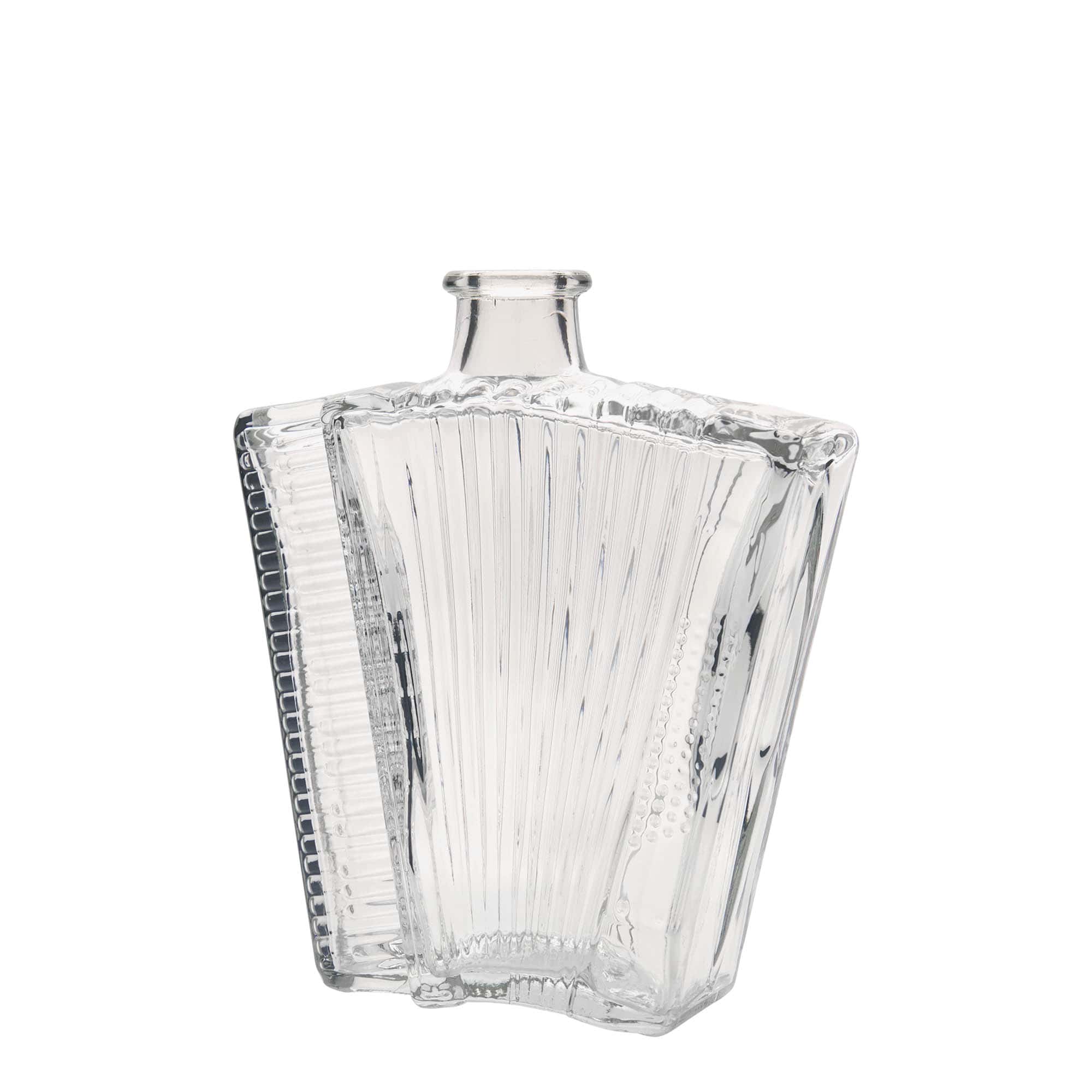 Botella de vidrio de 500 ml 'Acordeón', boca: corcho