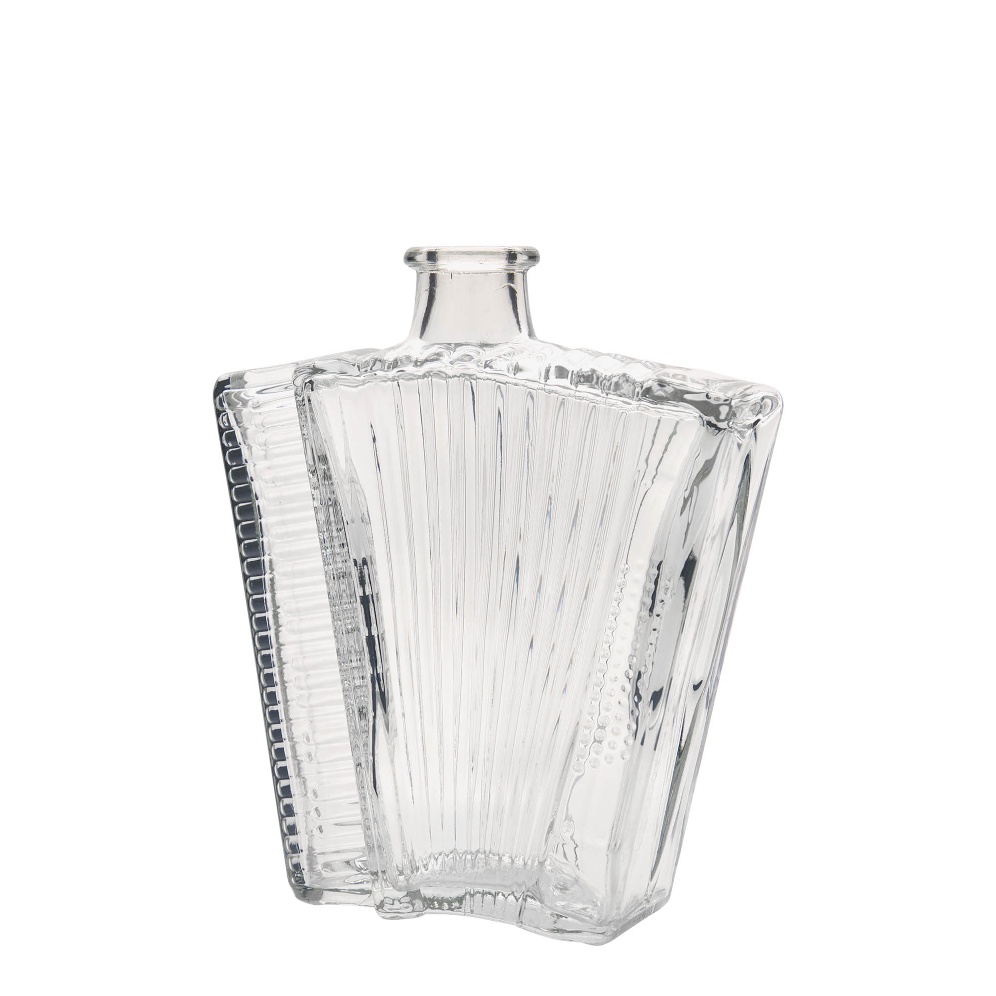 Botella de vidrio de 500 ml 'Acordeón', boca: corcho