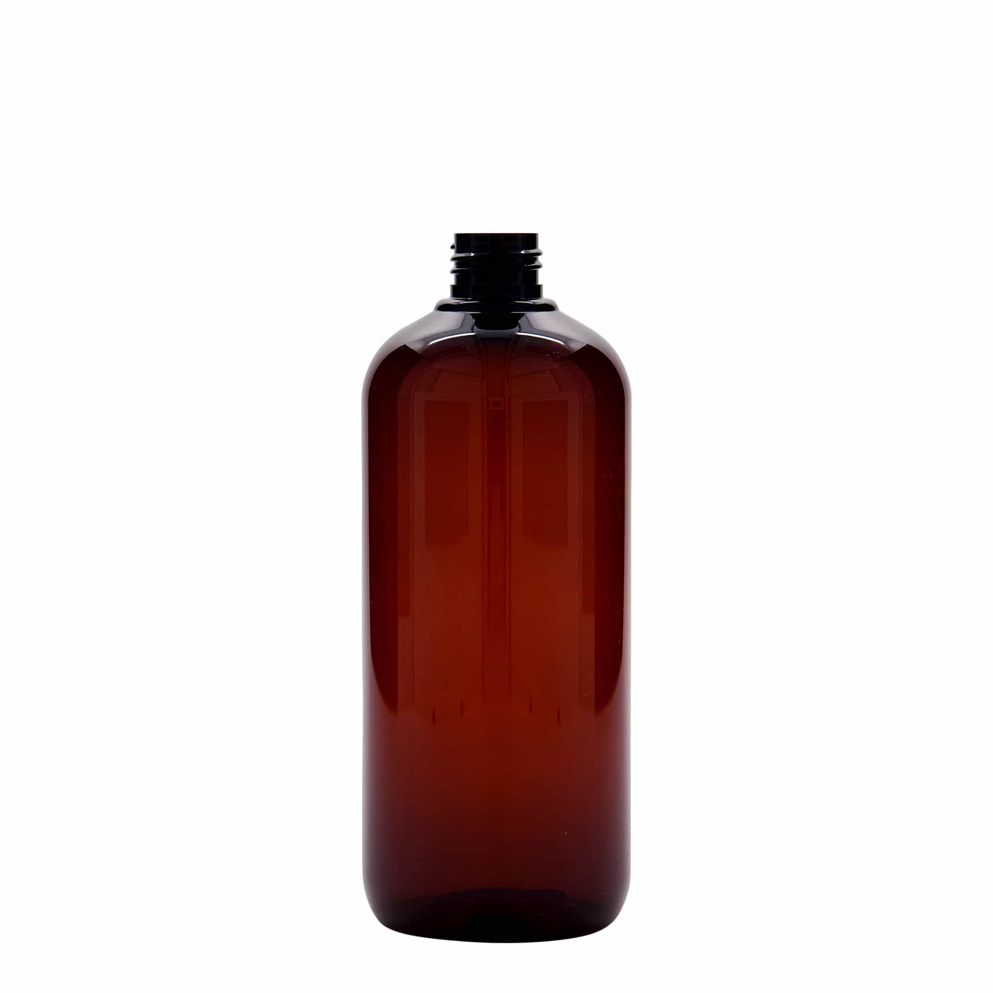 Botella de plástico reciclado 'Victor's Best' de 500 ml, PCR, marrón, boca: 24/410