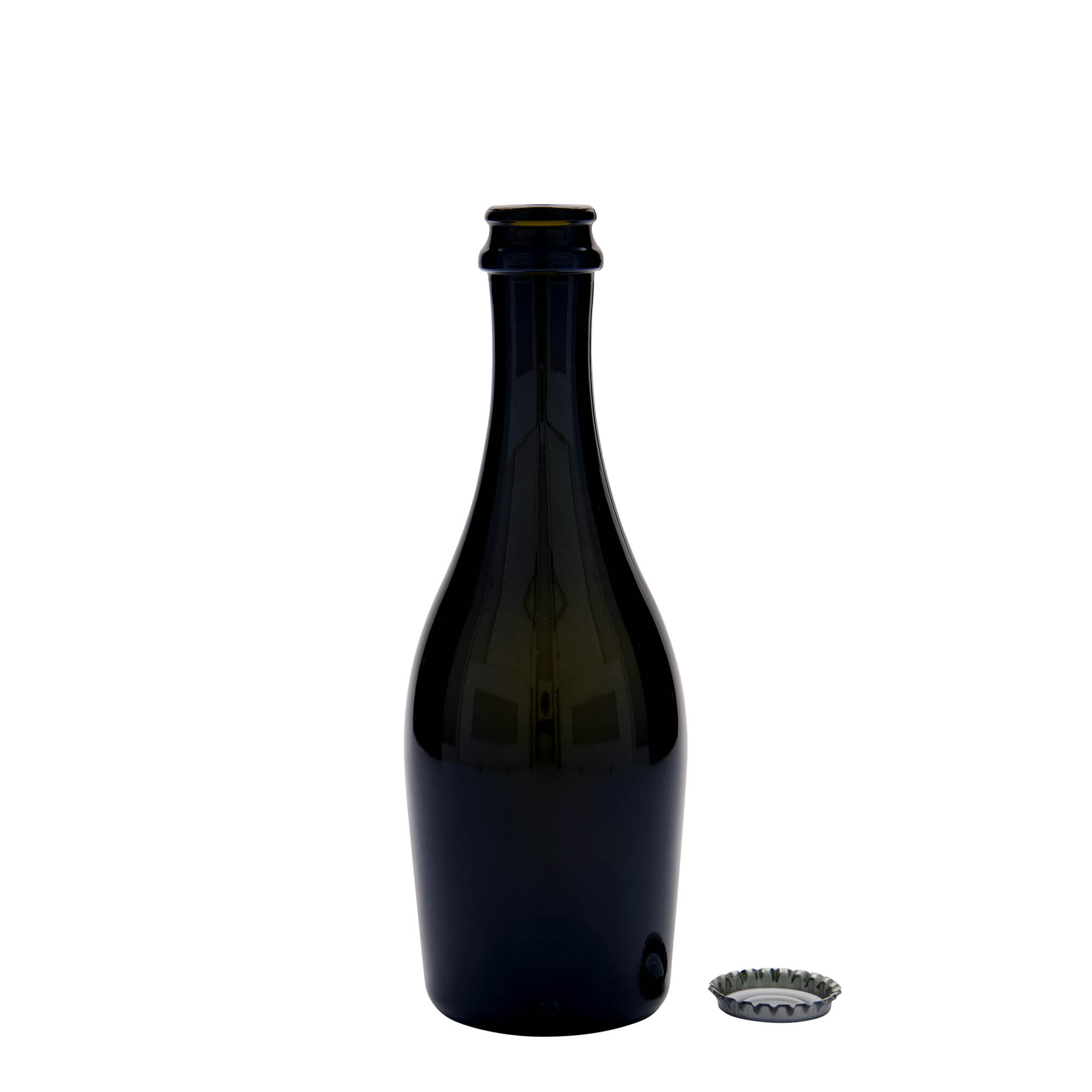 Botella de espumoso de 330 ml 'Carmen', vidrio, verde antiguo, boca: tapón corona Botella de espumoso de 330 ml 'Carmen', vidrio, verde antiguo, boca: tapón corona