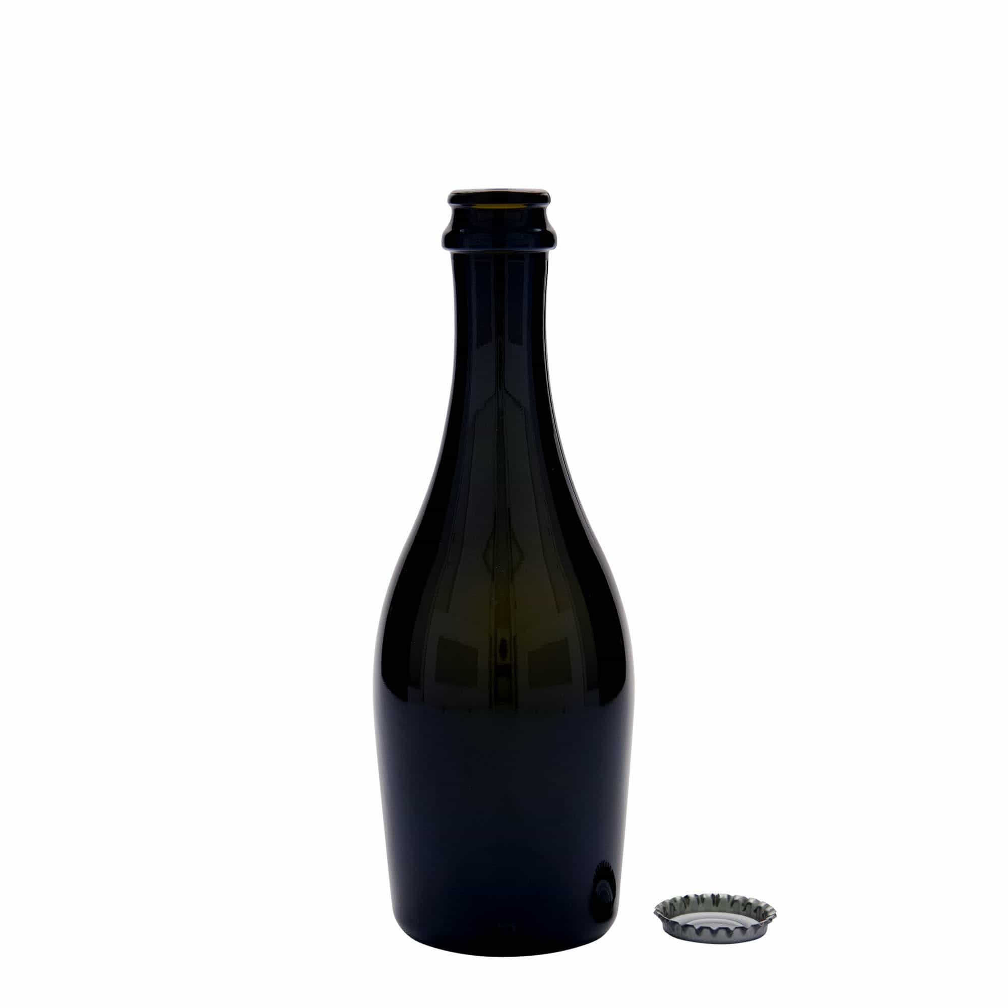 Botella de espumoso de 330 ml «Carmen», vidrio, verde antiguo, boca: tapón corona