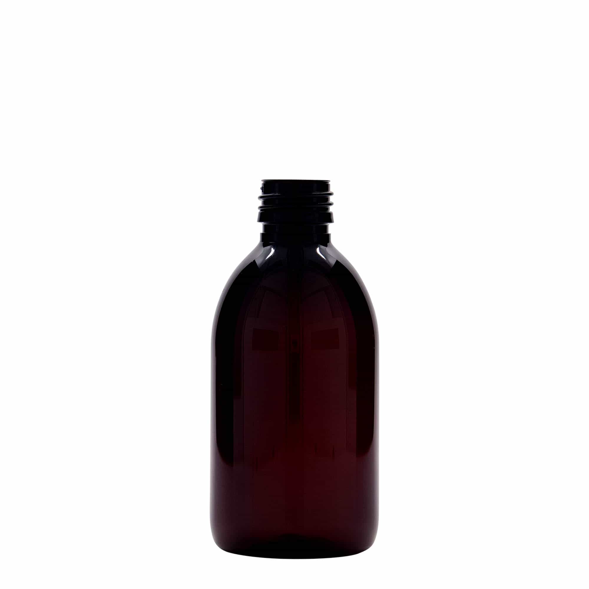 Frasco de medicamentos de PET de 250 ml, marrón, plástico, boca: PP 28 Frasco de medicamentos de PET de 250 ml, marrón, plástico, boca: PP 28
