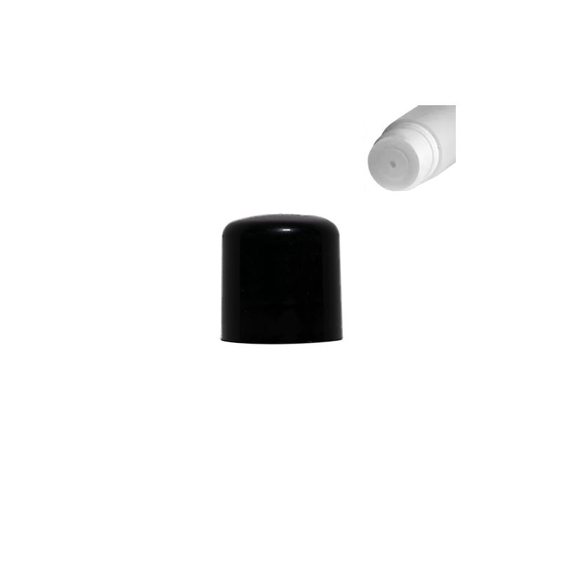 Tapón de rosca con inserto dosificador, plástico de PP, negro, para boca: 24/410