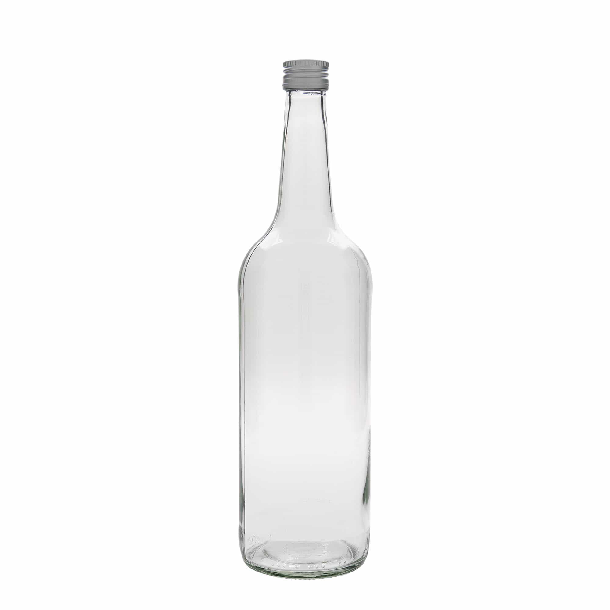 Botella de vidrio de 1.000 ml, cuello recto, boca: PP 28
