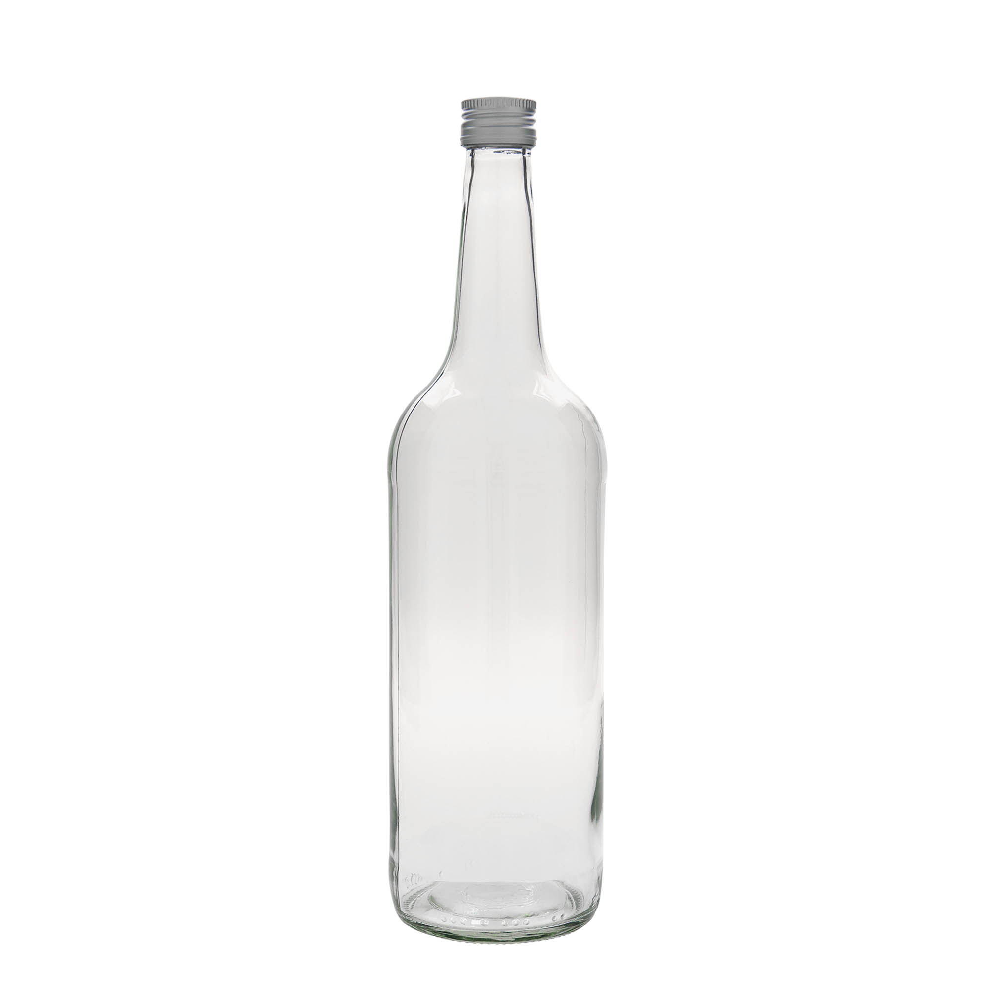 Botella de vidrio de 1.000 ml, cuello recto, boca: PP 28 Botella de vidrio de 1.000 ml, cuello recto, boca: PP 28