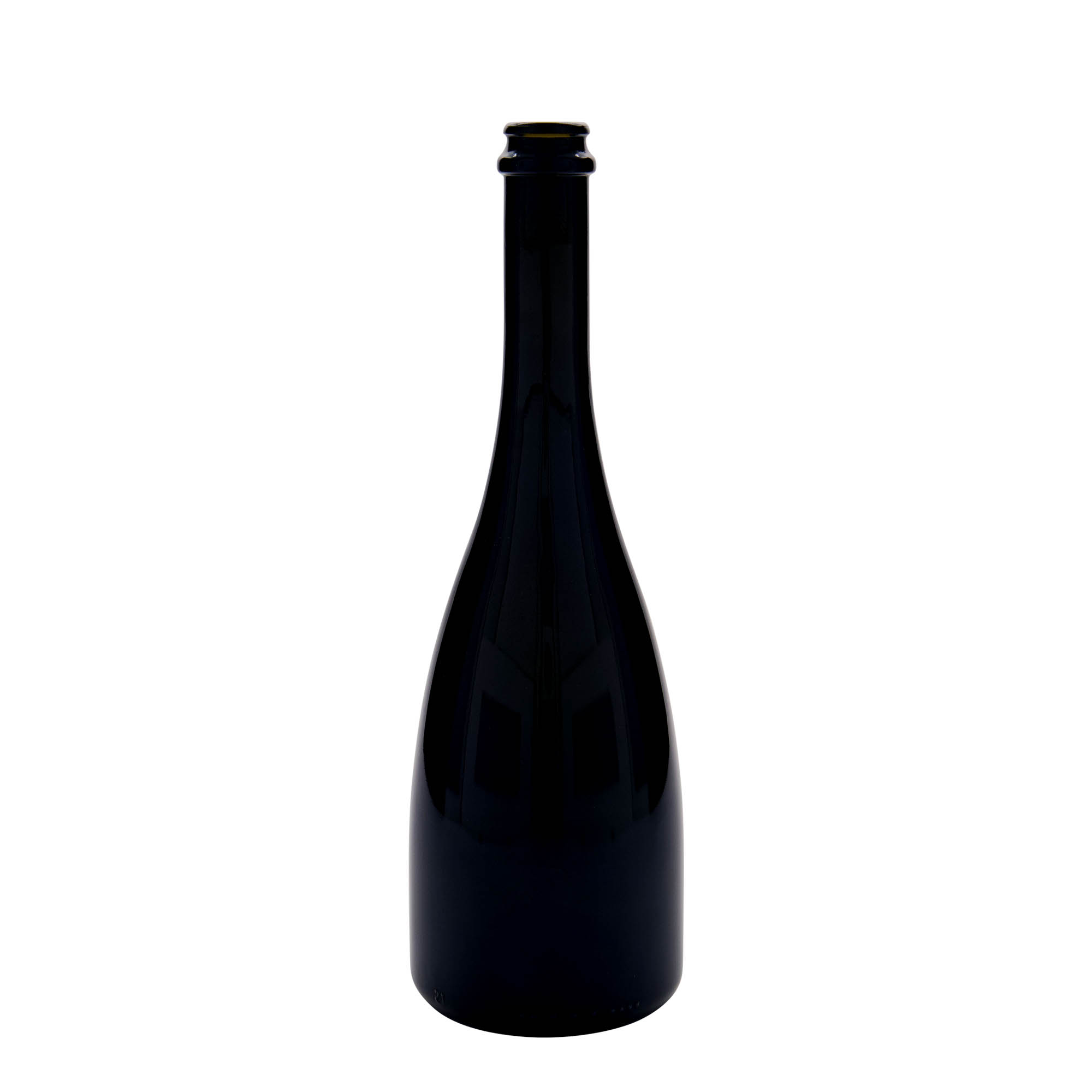 Botella de cerveza/espumoso «Tosca» de 750 ml, vidrio, verde antiguo, boca: tapón corona