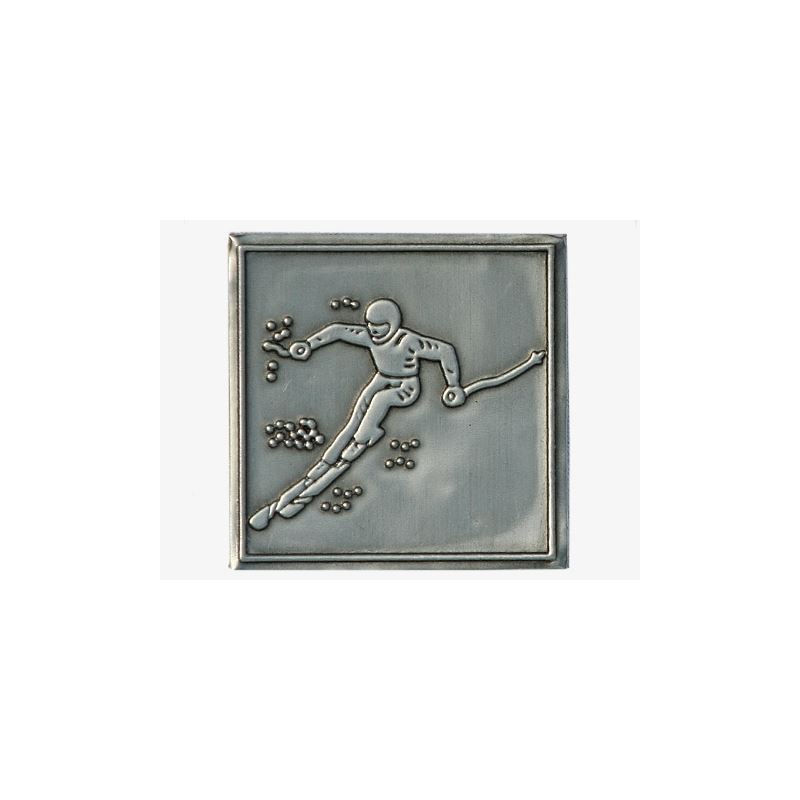 Etiqueta de estaño 'Salida', cuadrada, metal, plateado