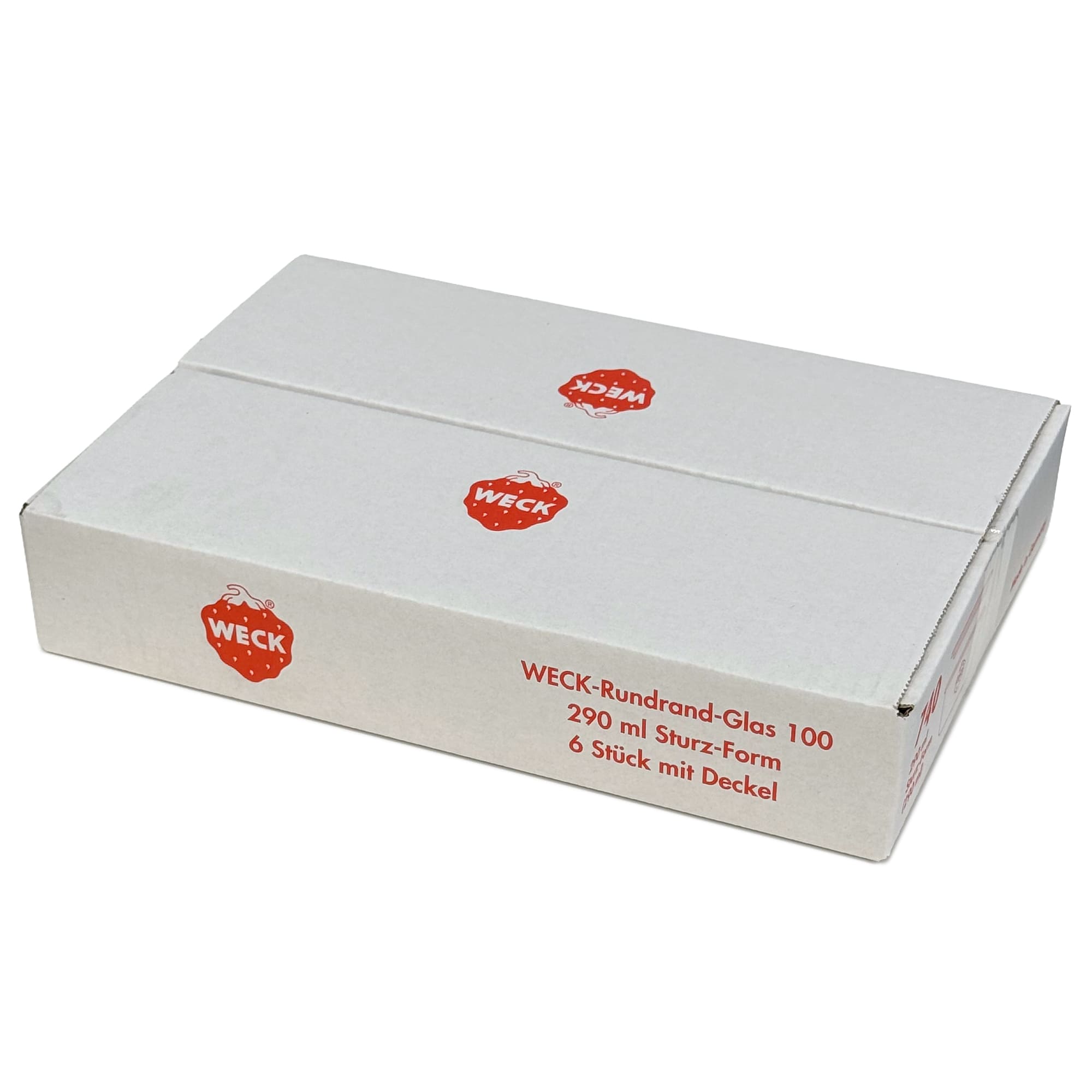 6x 290 ml tarro WECK de boca ancha bajo con tapa de vidrio RR 100