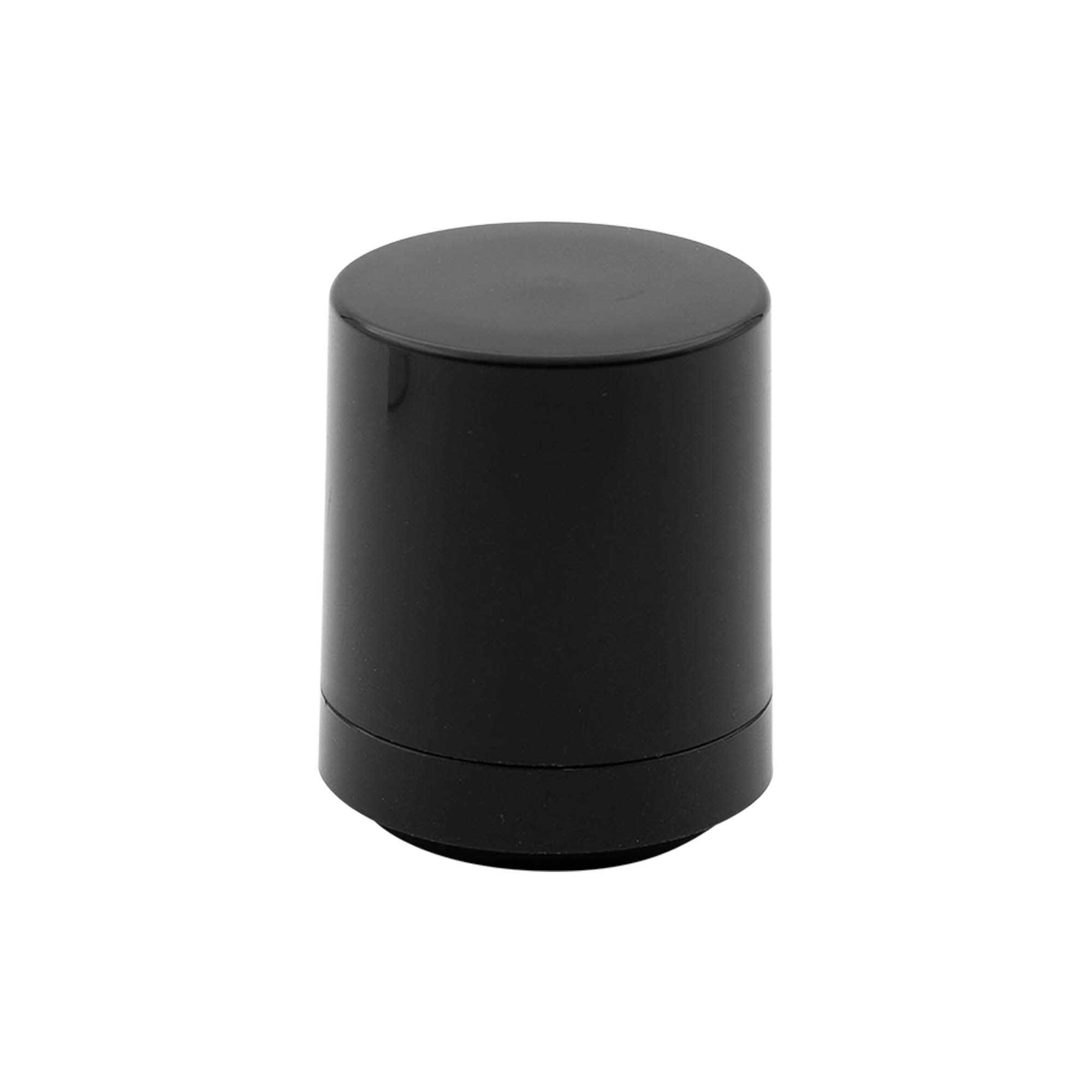 Cabezal de bomba dispensadora airless "Mezzo", tipo D, plástico PP, negro con tapa negra