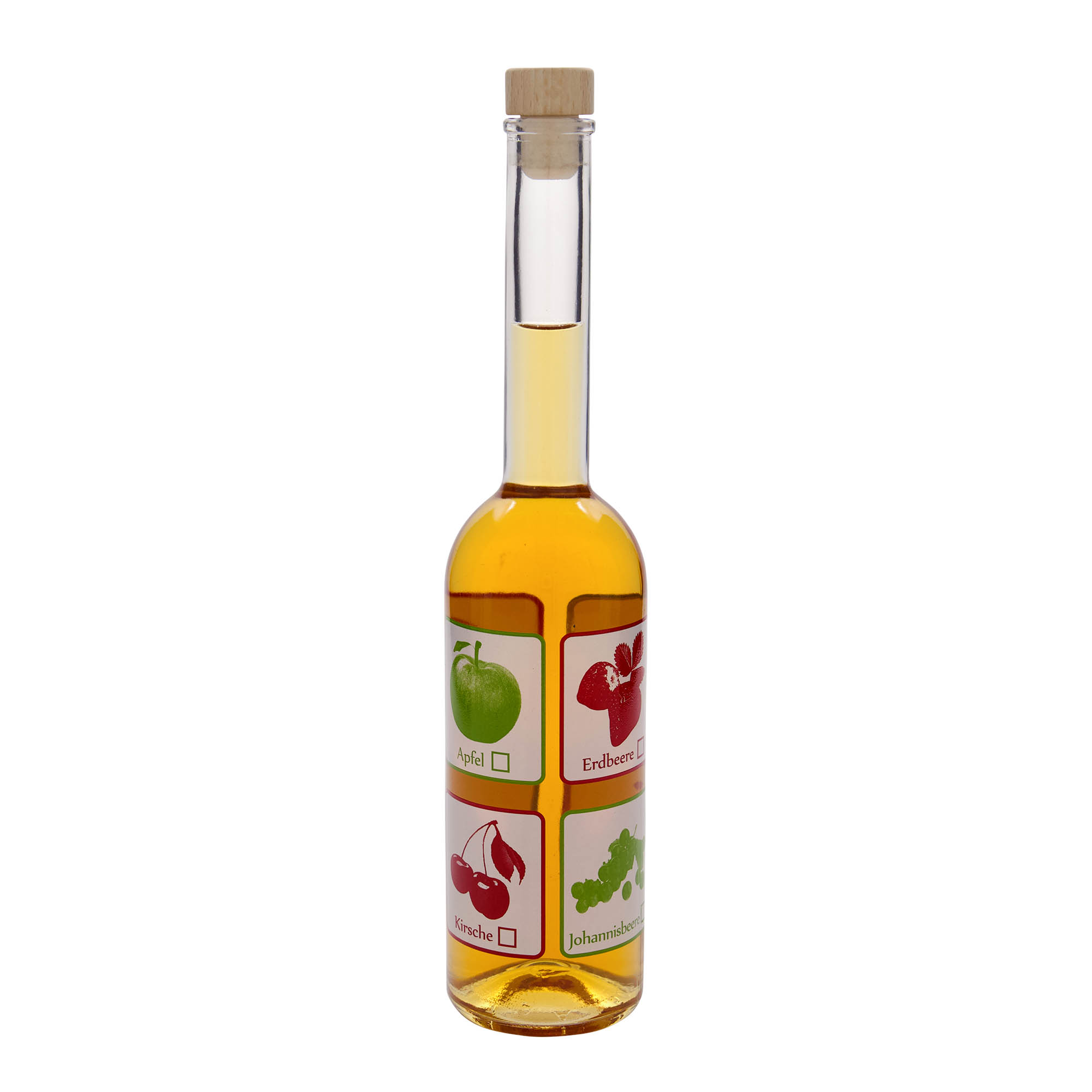 Botella de cristal de 500 ml 'Opera', motivo: frutas, boca: corcho Botella de cristal de 500 ml 'Opera', motivo: frutas, boca: corcho