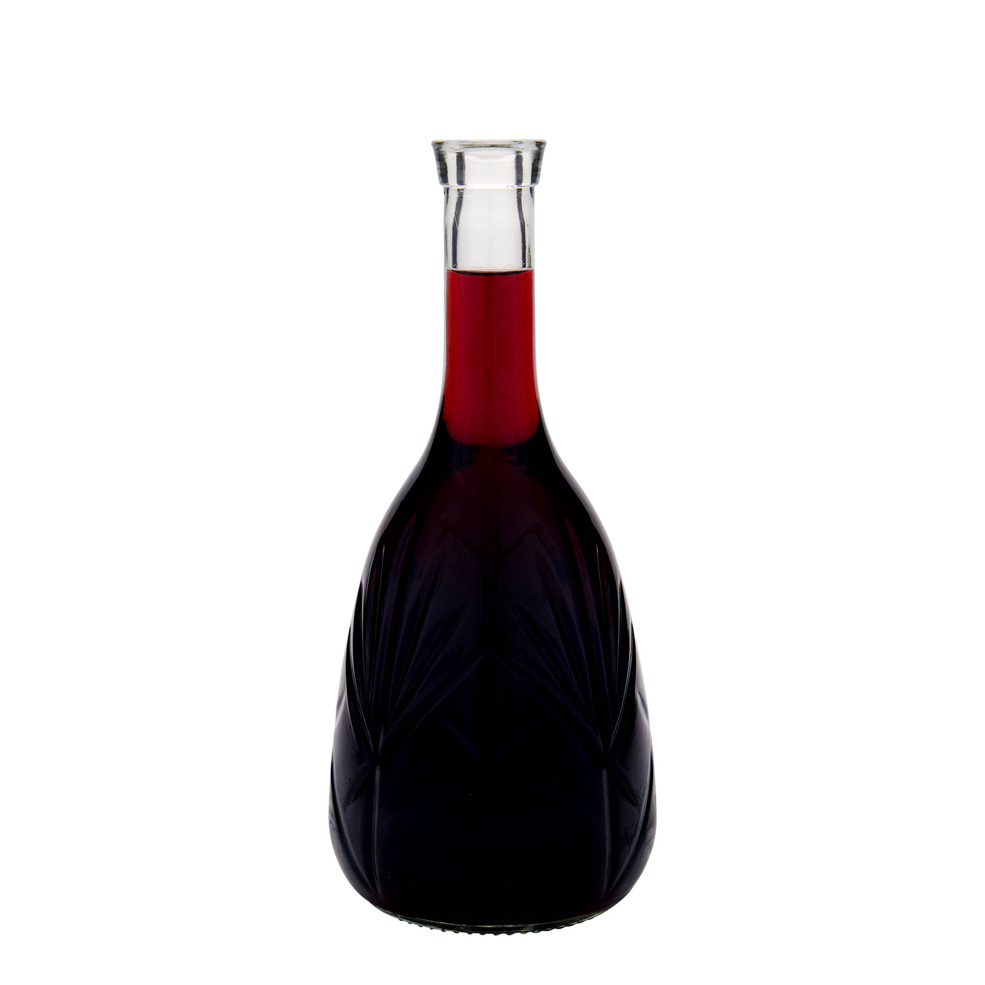 Botella de vidrio de 1.000 ml 'Reliefa', boca: corcho