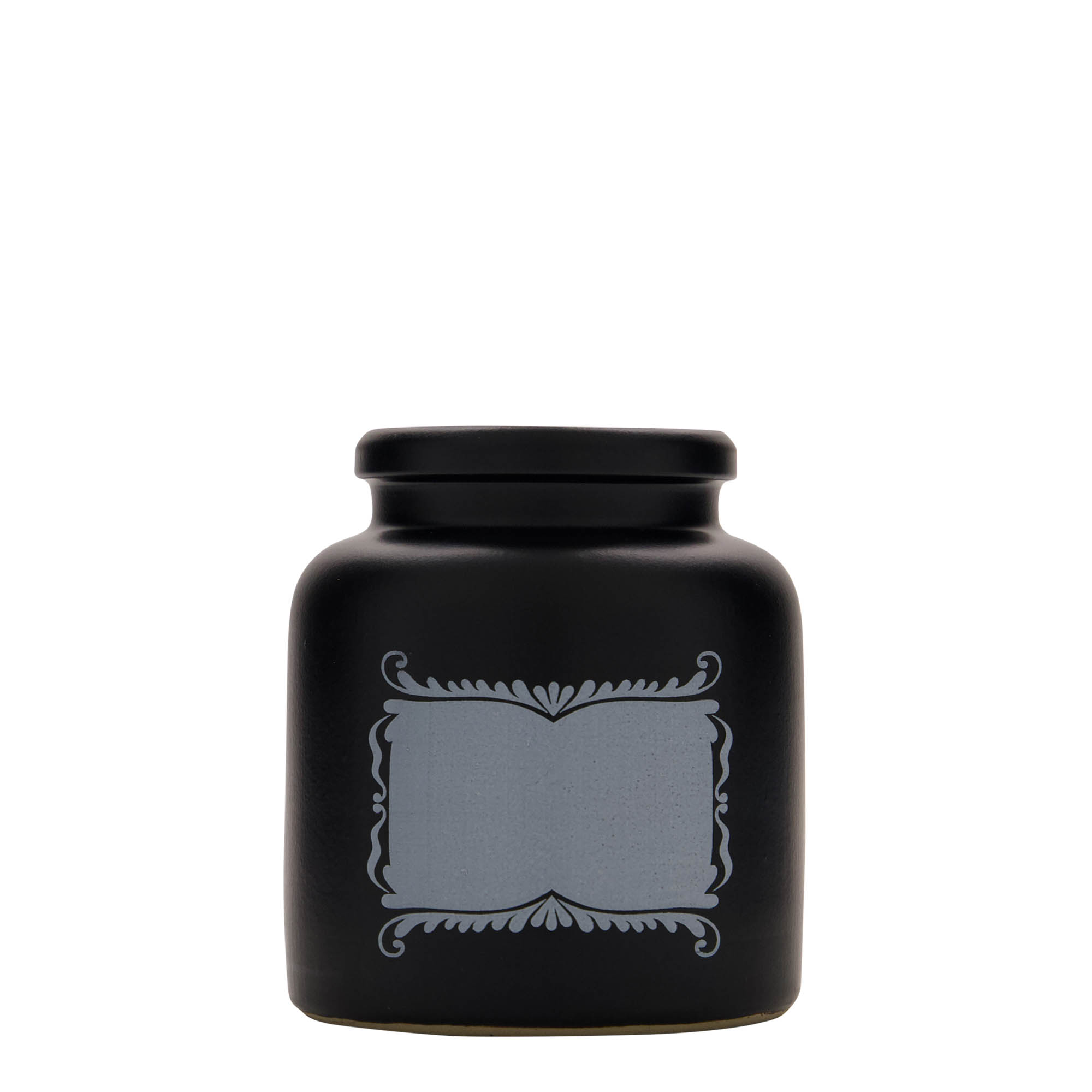 270 ml de jarra de gres, motivo: campo de etiquetas, cerámica, negro, boca: tapa abatible 270 ml de jarra de gres, motivo: campo de etiquetas, cerámica, negro, boca: tapa abatible