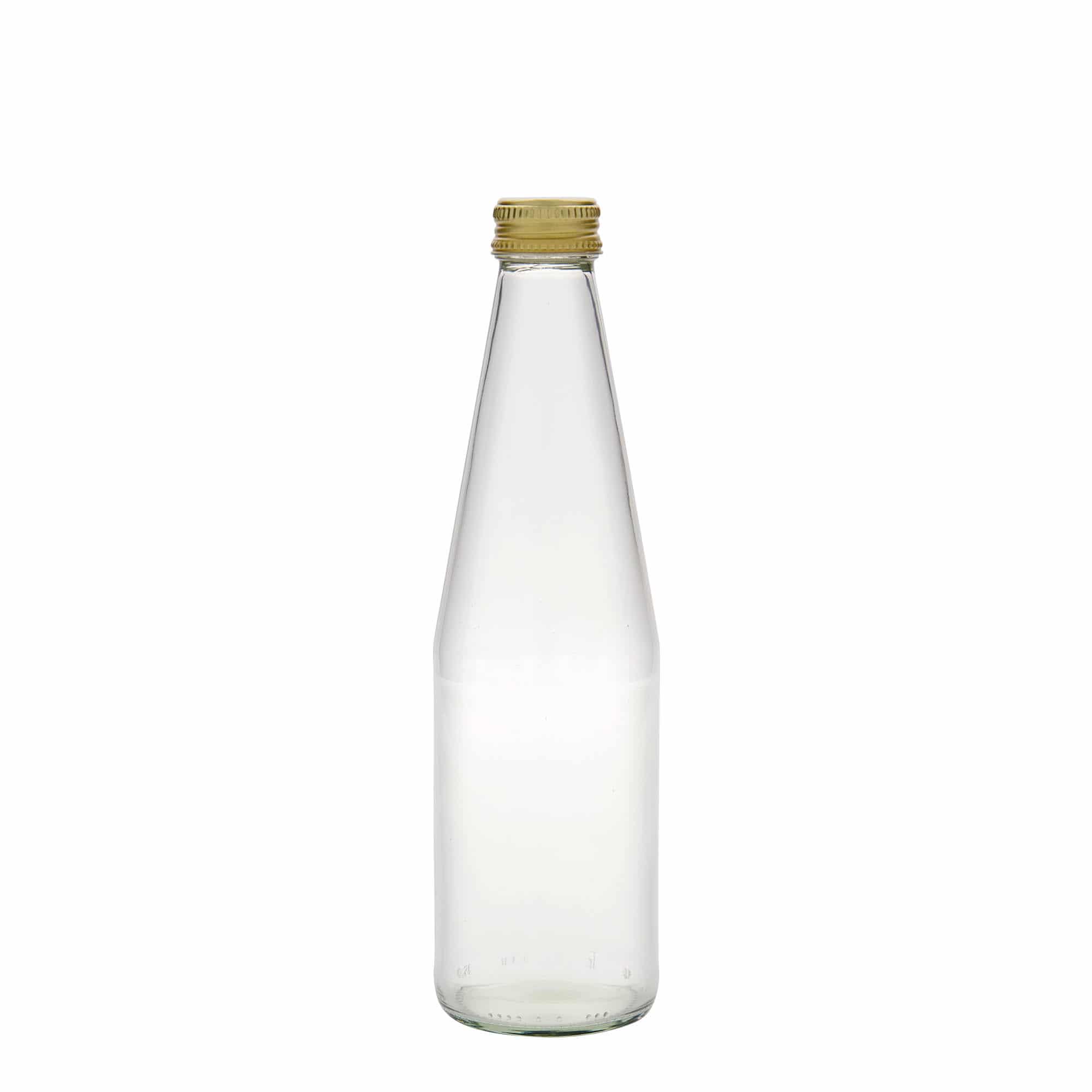 Botella universal con forma de zanahoria de 330 ml, vidrio, boca: PP 28