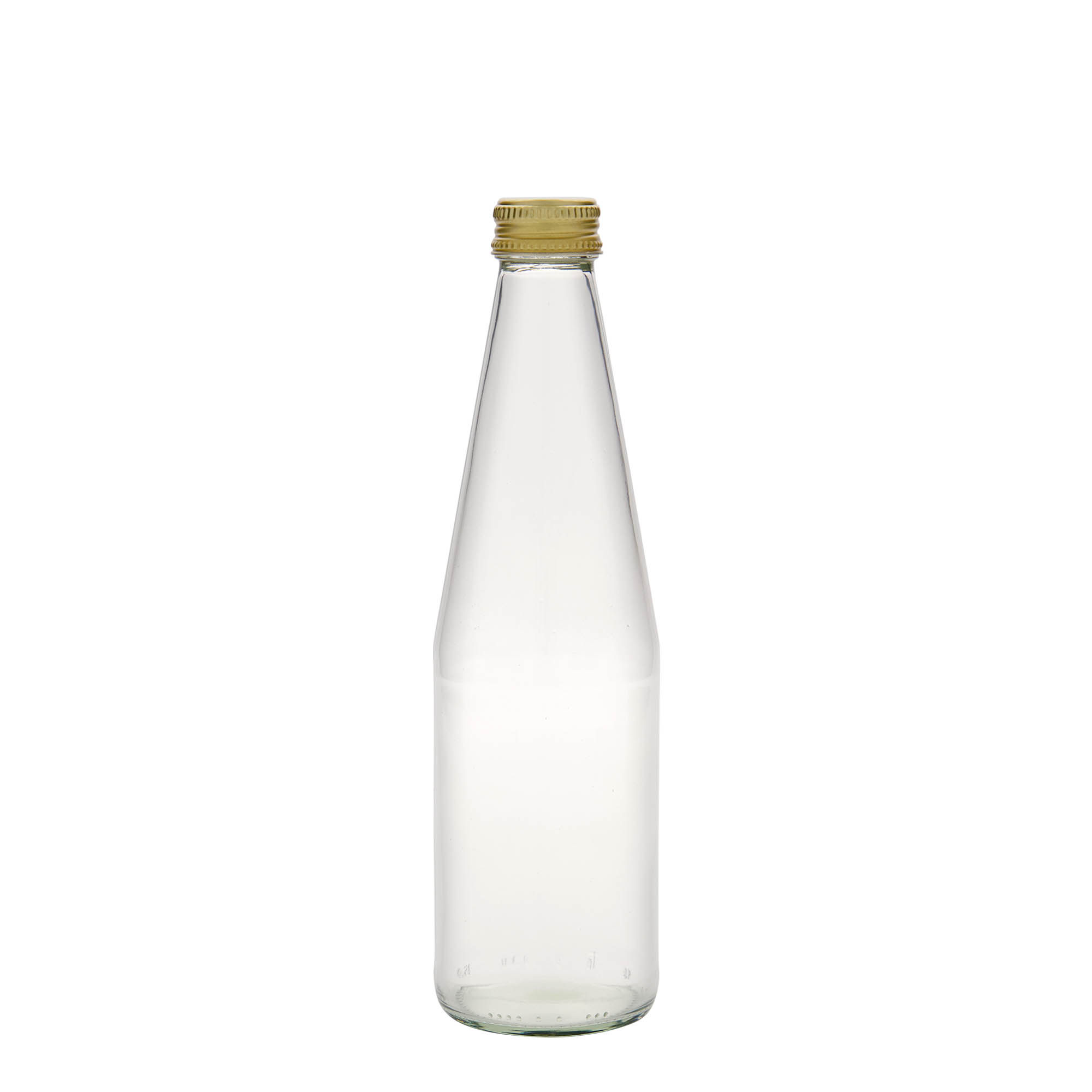 Botella universal de 330 ml en forma de zanahoria, vidrio, boca: PP 28 Botella universal de 330 ml en forma de zanahoria, vidrio, boca: PP 28