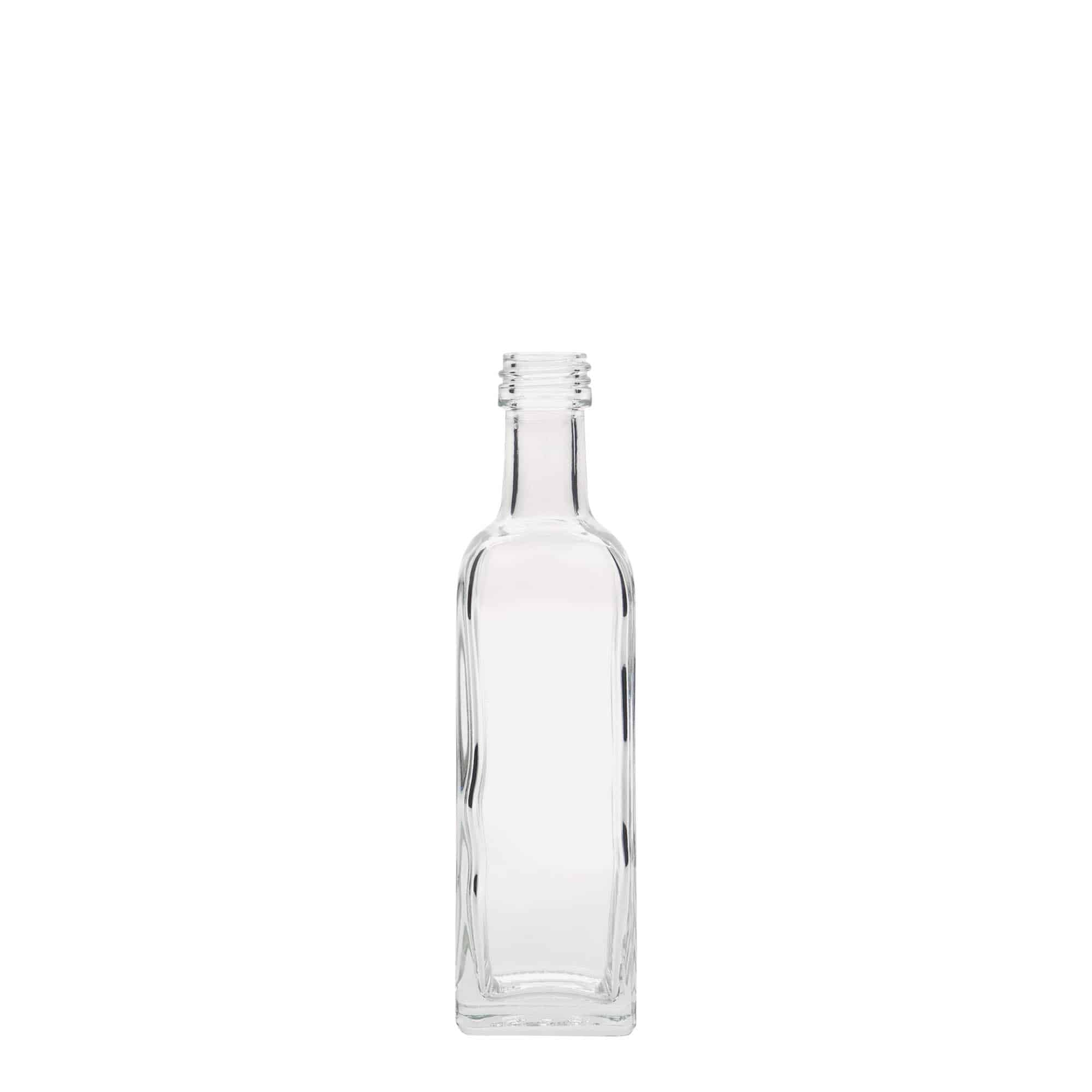 Botella de vidrio de 60 ml 'Marasca', cuadrada, boca: PP 18