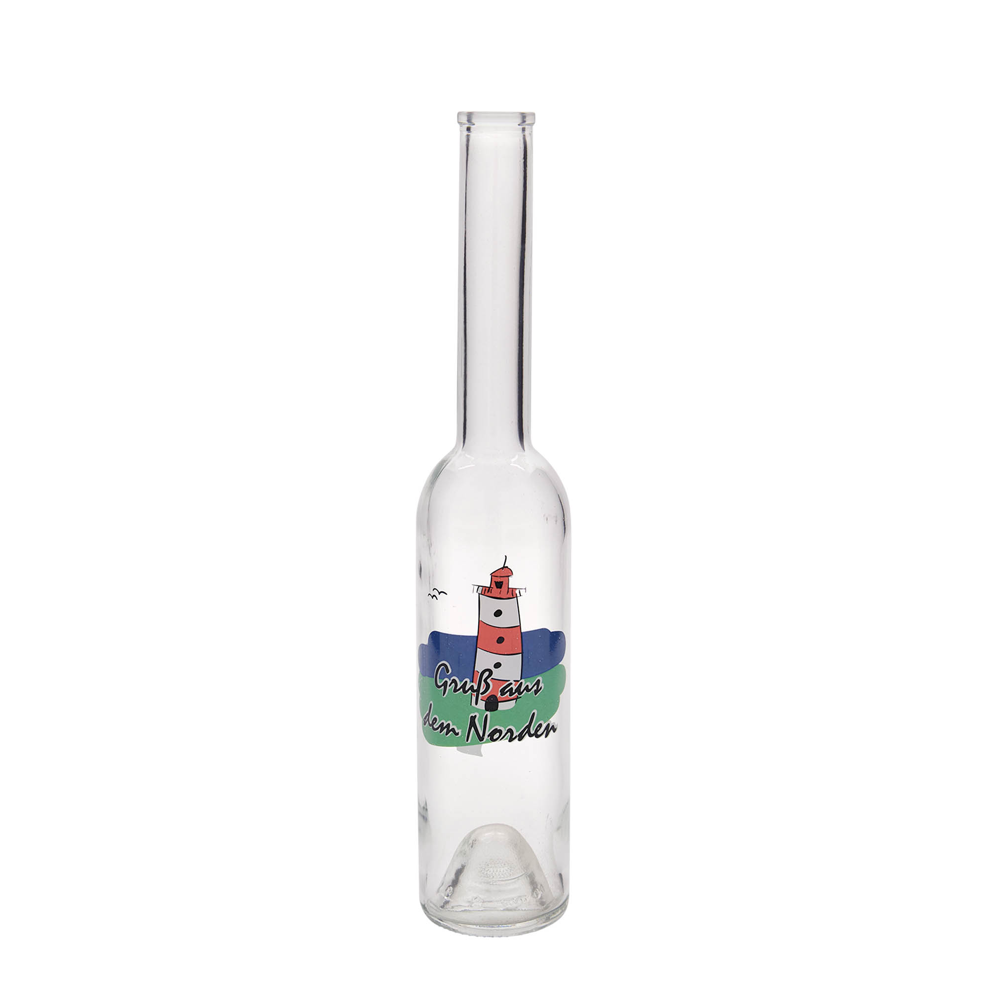 Botella de cristal de 350 ml 'Opera', motivo: Norte, boca: corcho