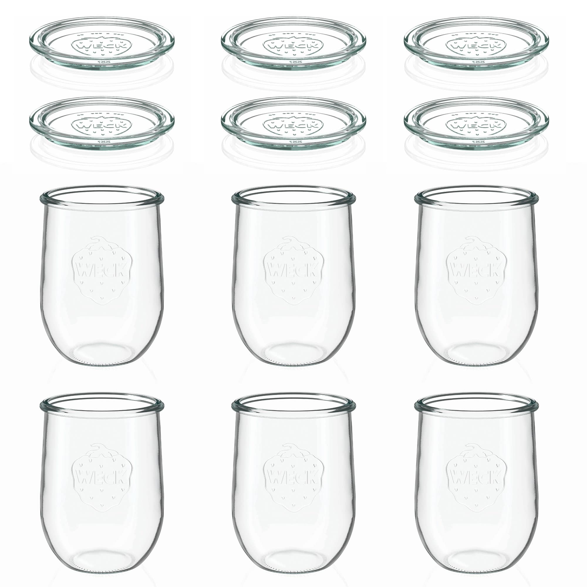 6x 1050 ml vaso tipo tulipán WECK con tapa de vidrio RR 100