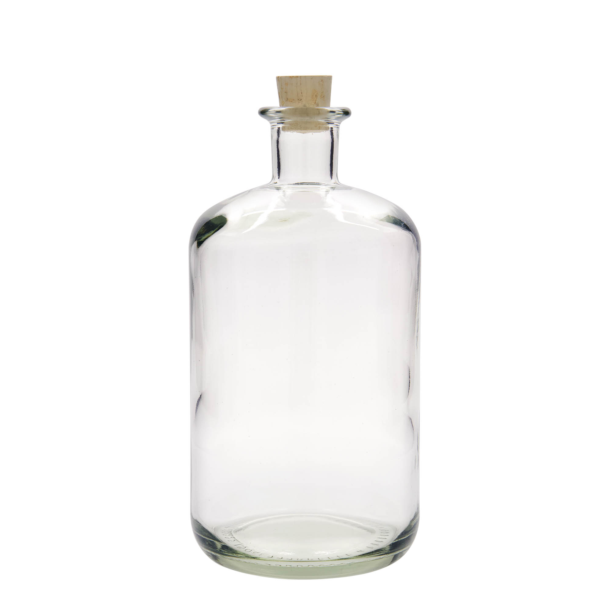 Botella de vidrio de 1.500 ml para farmacéutico, boca: corcho