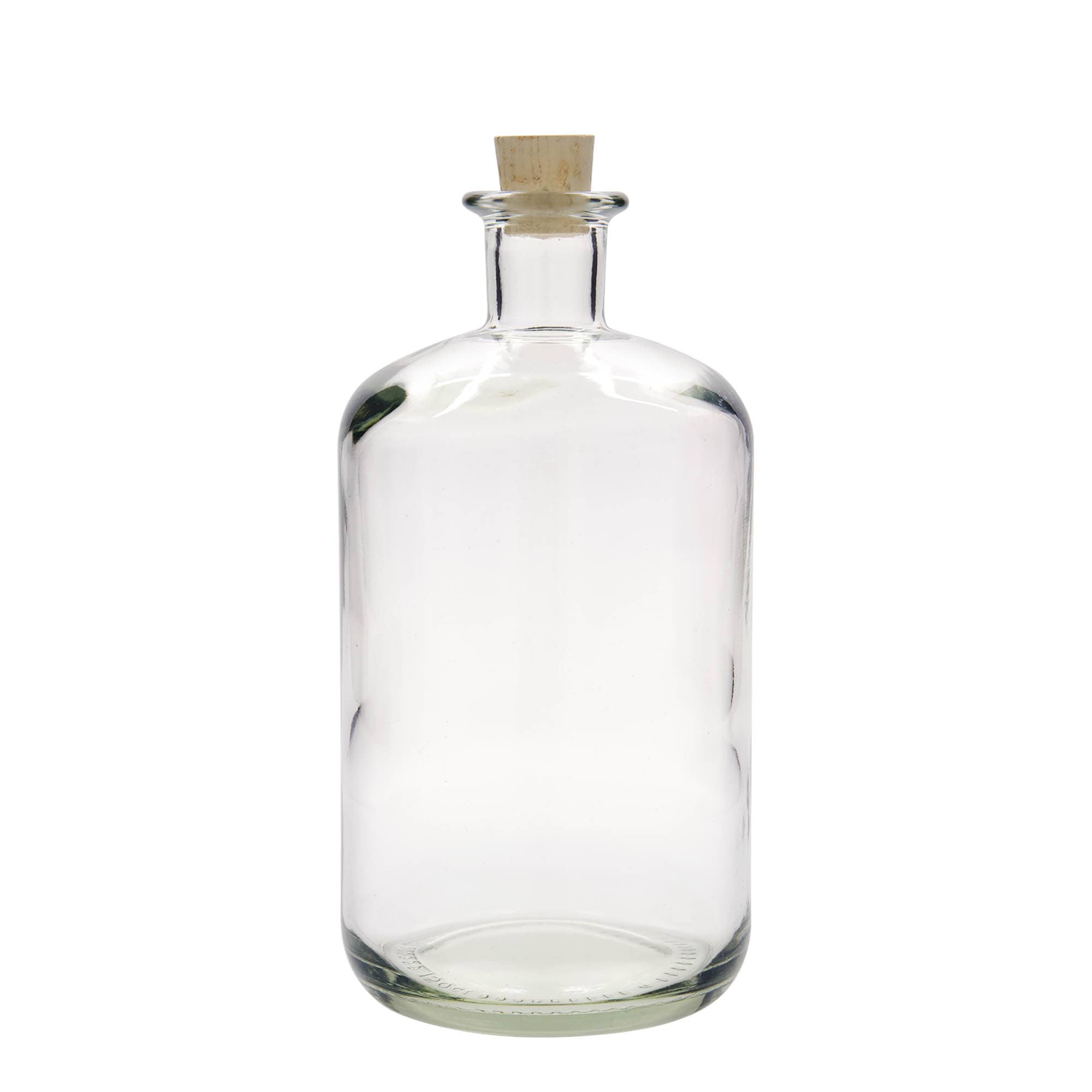 Botella de vidrio de 1.500 ml para farmacéutico, boca: corcho