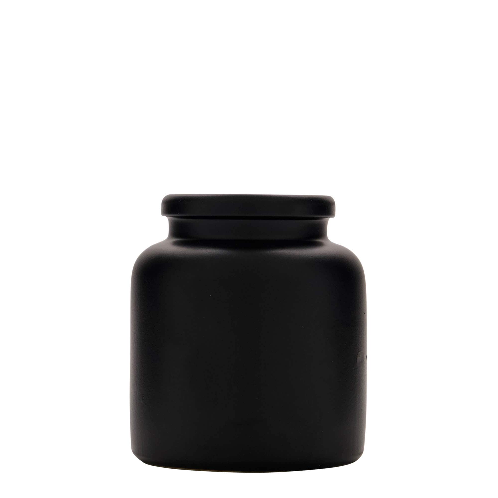 Olla de gres de 270 ml, cerámica, negro, boca: capuchón Olla de gres de 270 ml, cerámica, negro, boca: capuchón