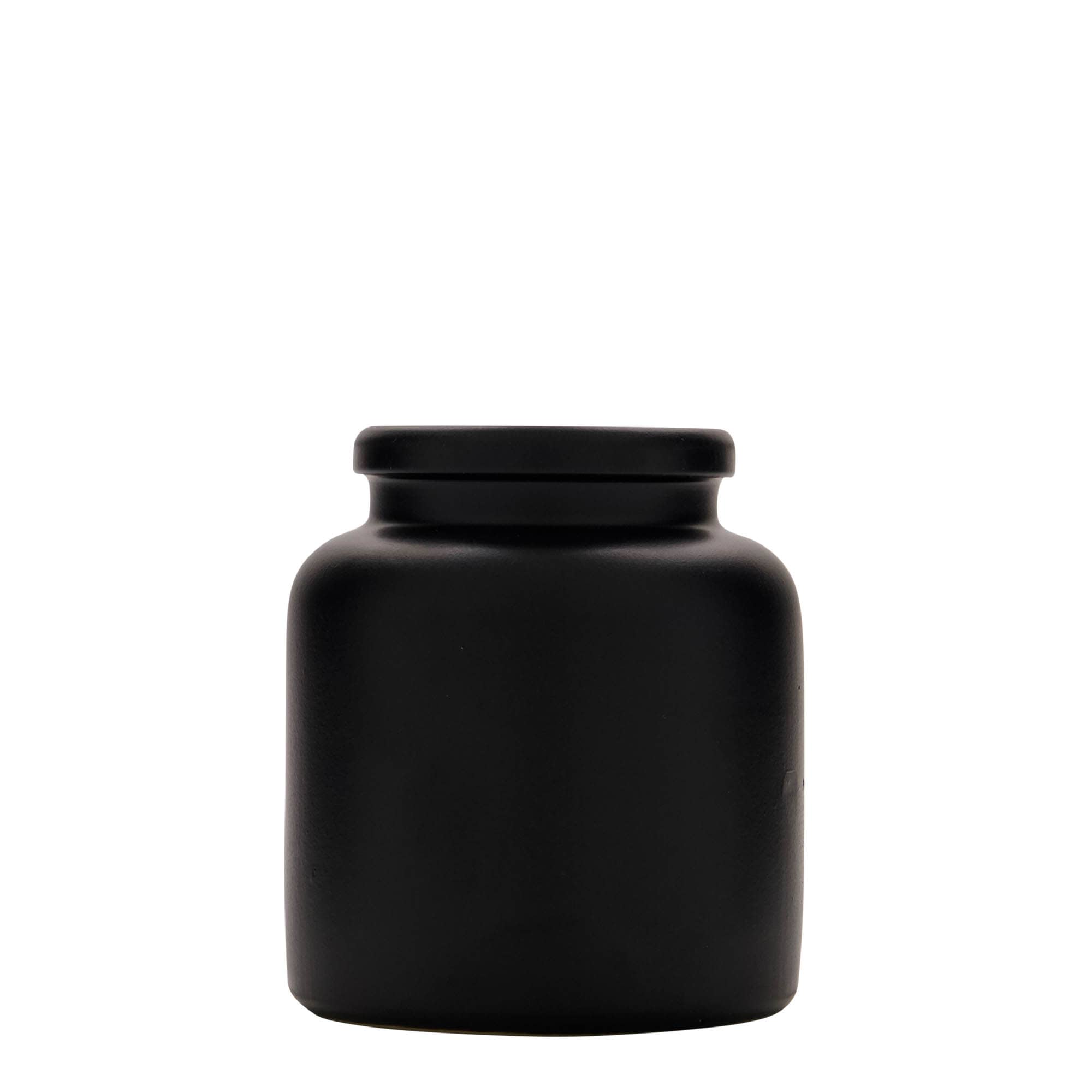 270 ml tarro de gres, cerámica, negro, boca: tapa de solapa