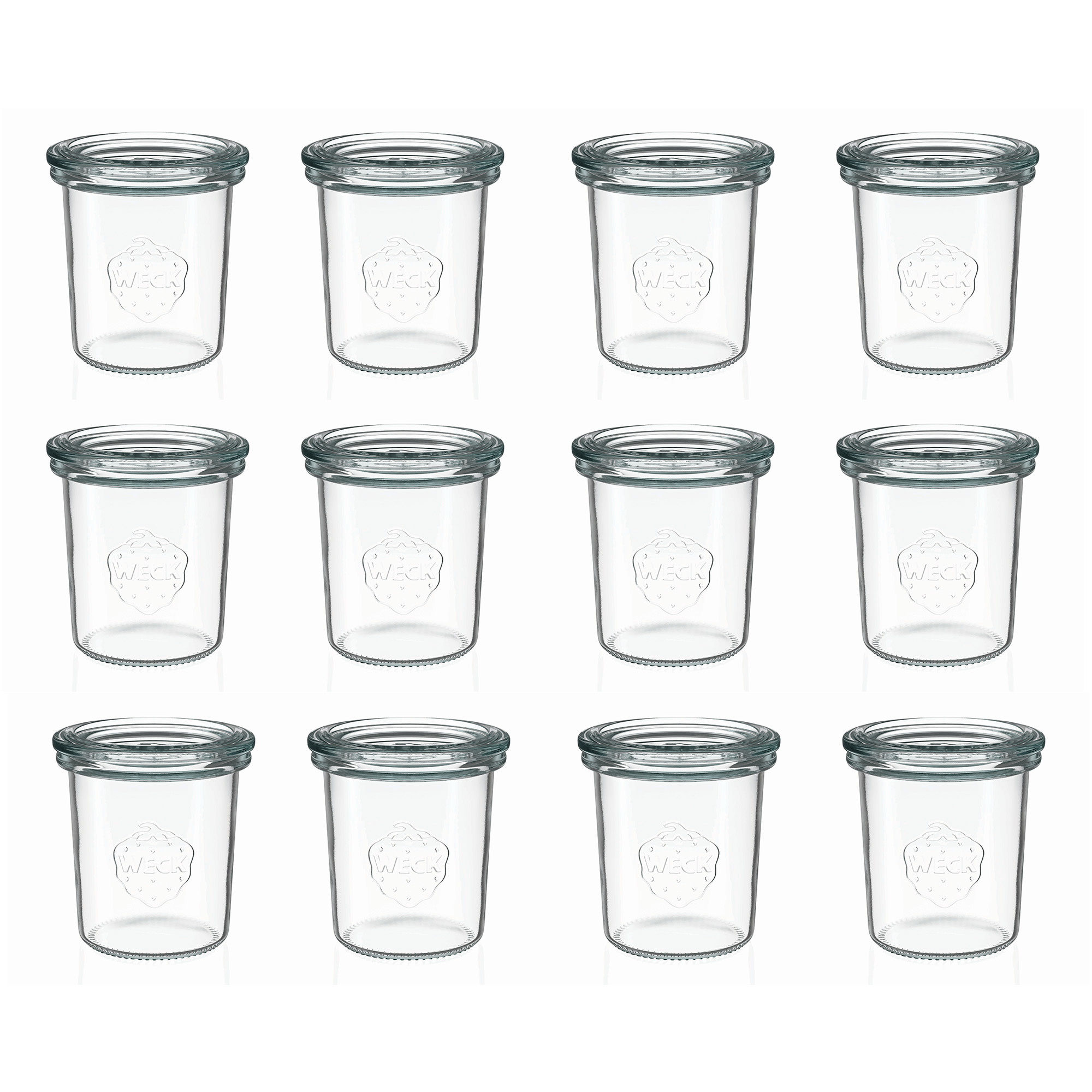 12x 160 ml tarro WECK de boca ancha con tapa de vidrio RR 60