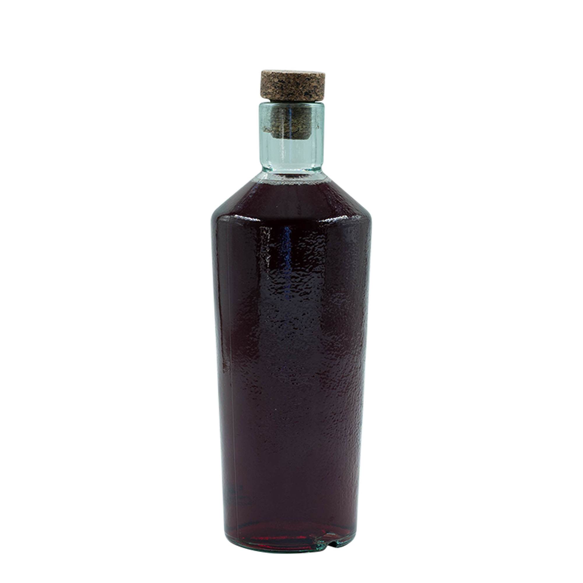 Botella de vidrio 'Primal' de 700 ml, boca: corcho, fabricada de forma salvaje