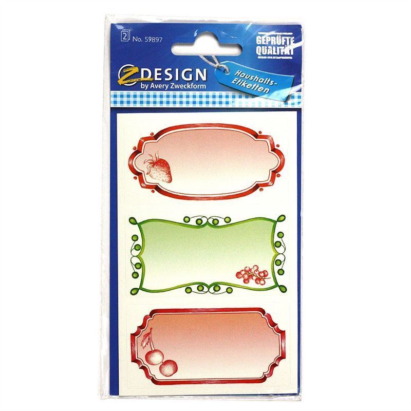 Zweckform Etiquetas «Frutas», rectangulares, papel, multicolor