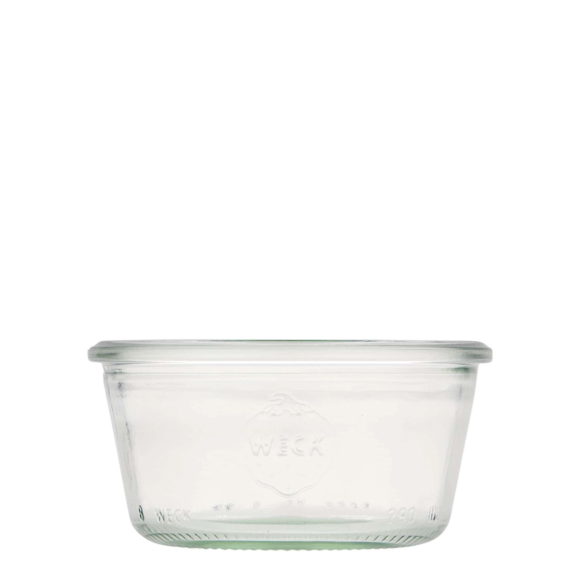 6x 290 ml tarro WECK de boca ancha bajo con tapa de vidrio RR 100