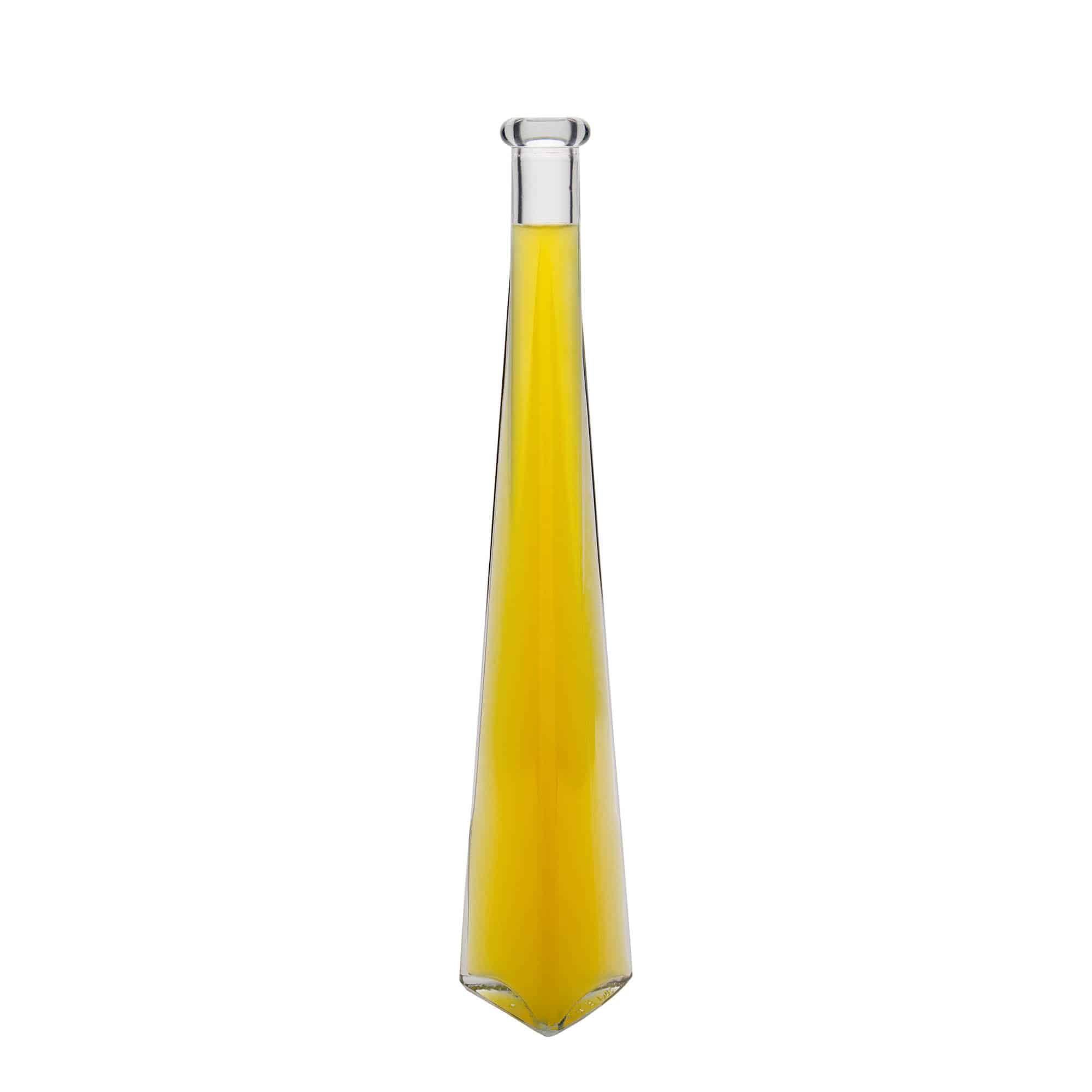 Botella de vidrio de 200 ml 'Dama Triangolore', triangular, boca: corcho