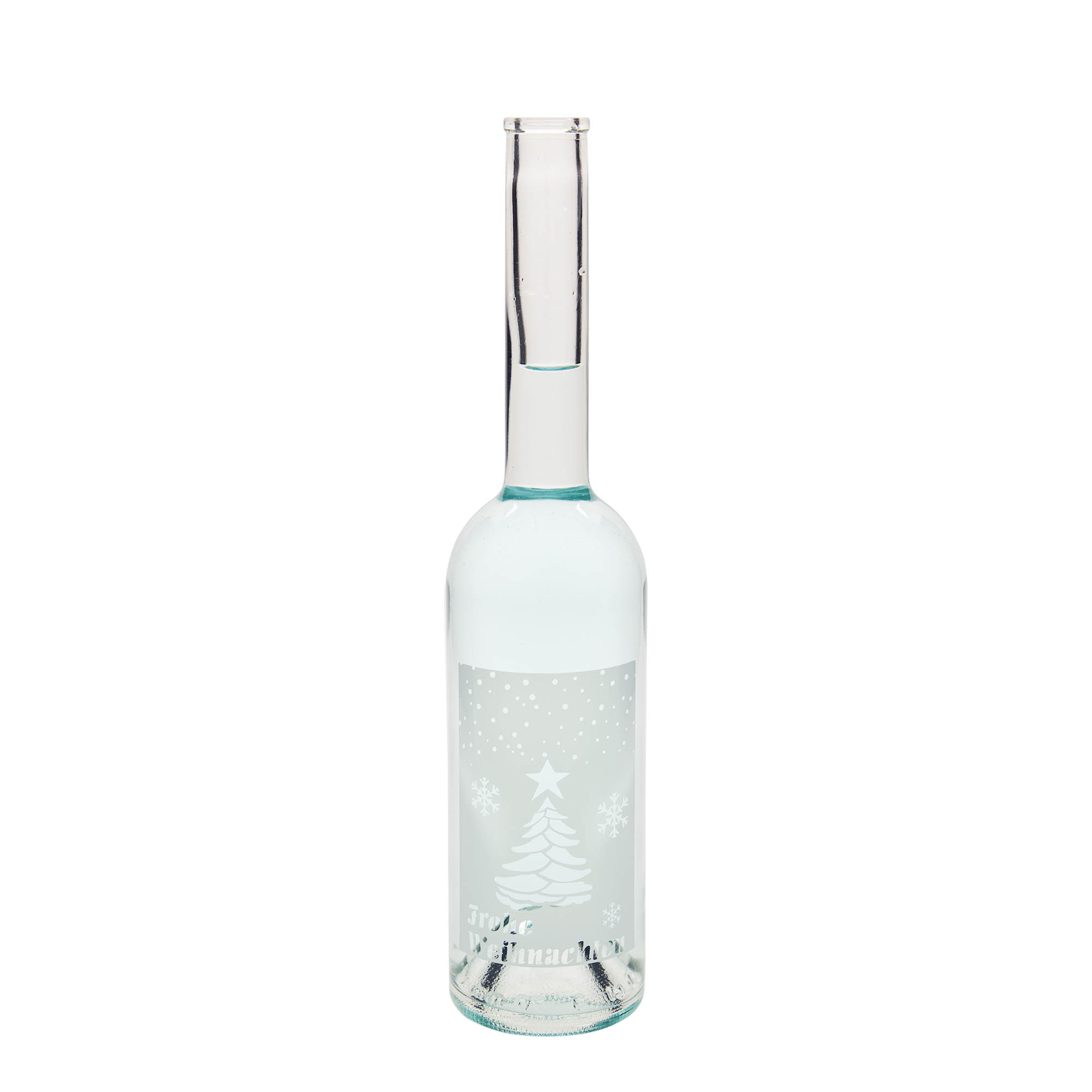 Botella de cristal de 500 ml 'Opera', motivo: Navidad blanca, boca: corcho