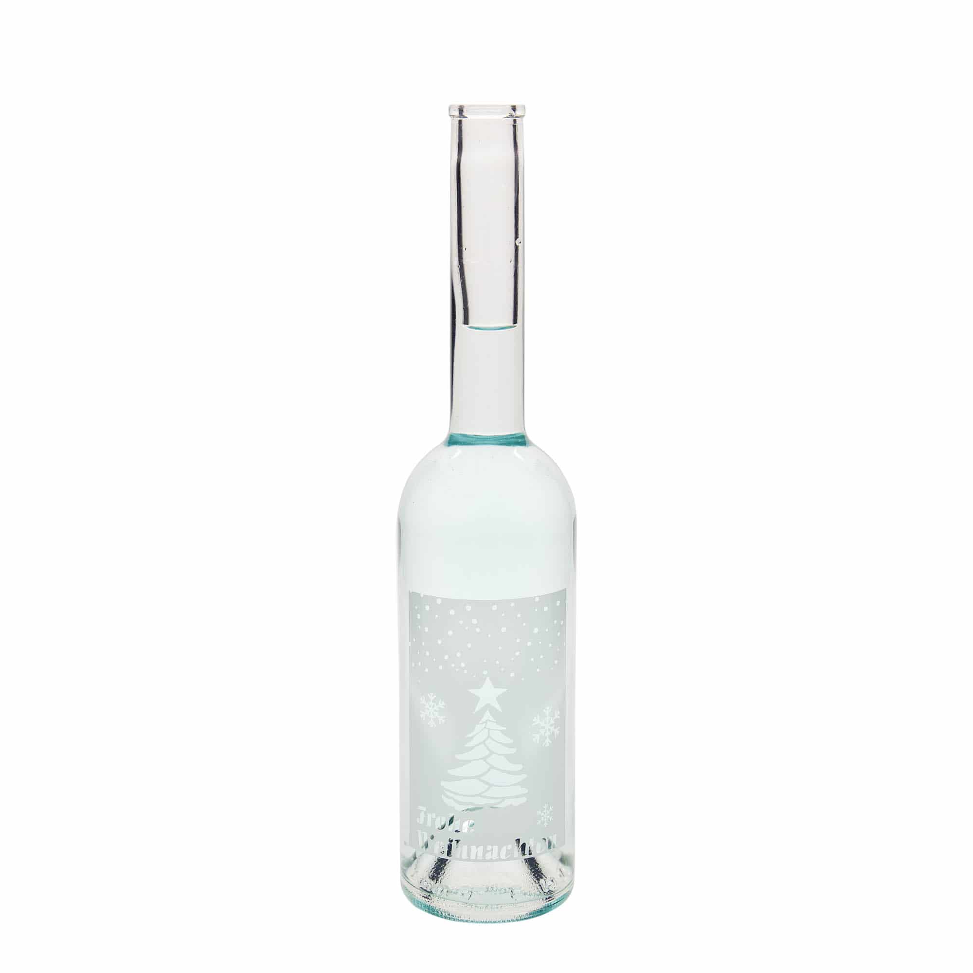 Botella de cristal de 500 ml 'Opera', motivo: Navidad blanca, boca: corcho
